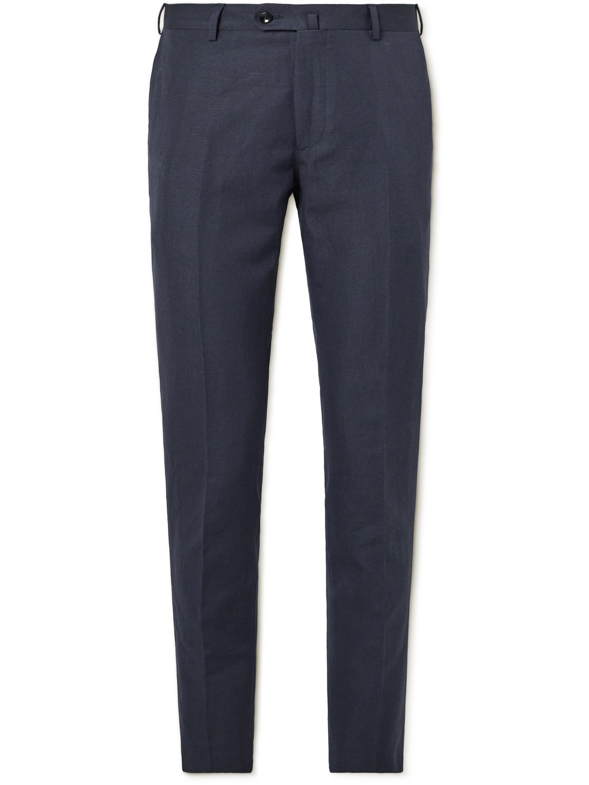 Straight-Leg Cotton and Linen-Blend Trousers