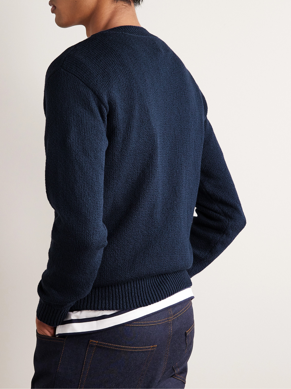 Shop Loro Piana Cotton Sweater In Blue