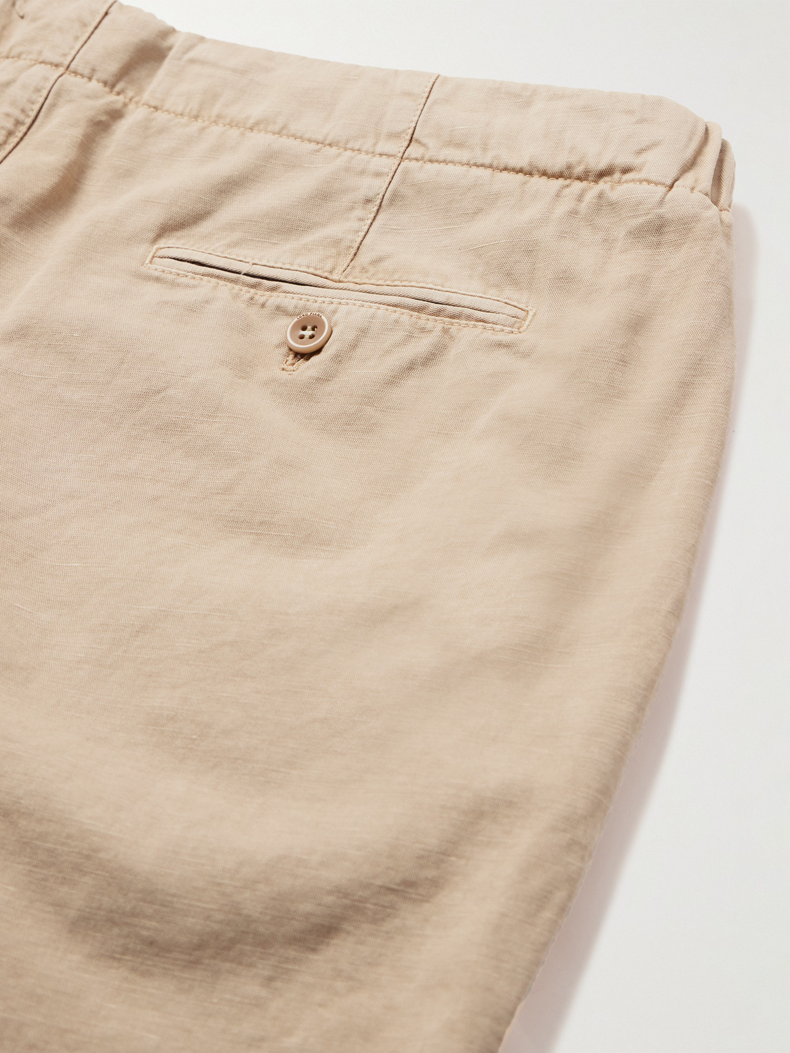 Shop Loro Piana Straight-leg Cotton-blend Bermuda Shorts In Neutrals