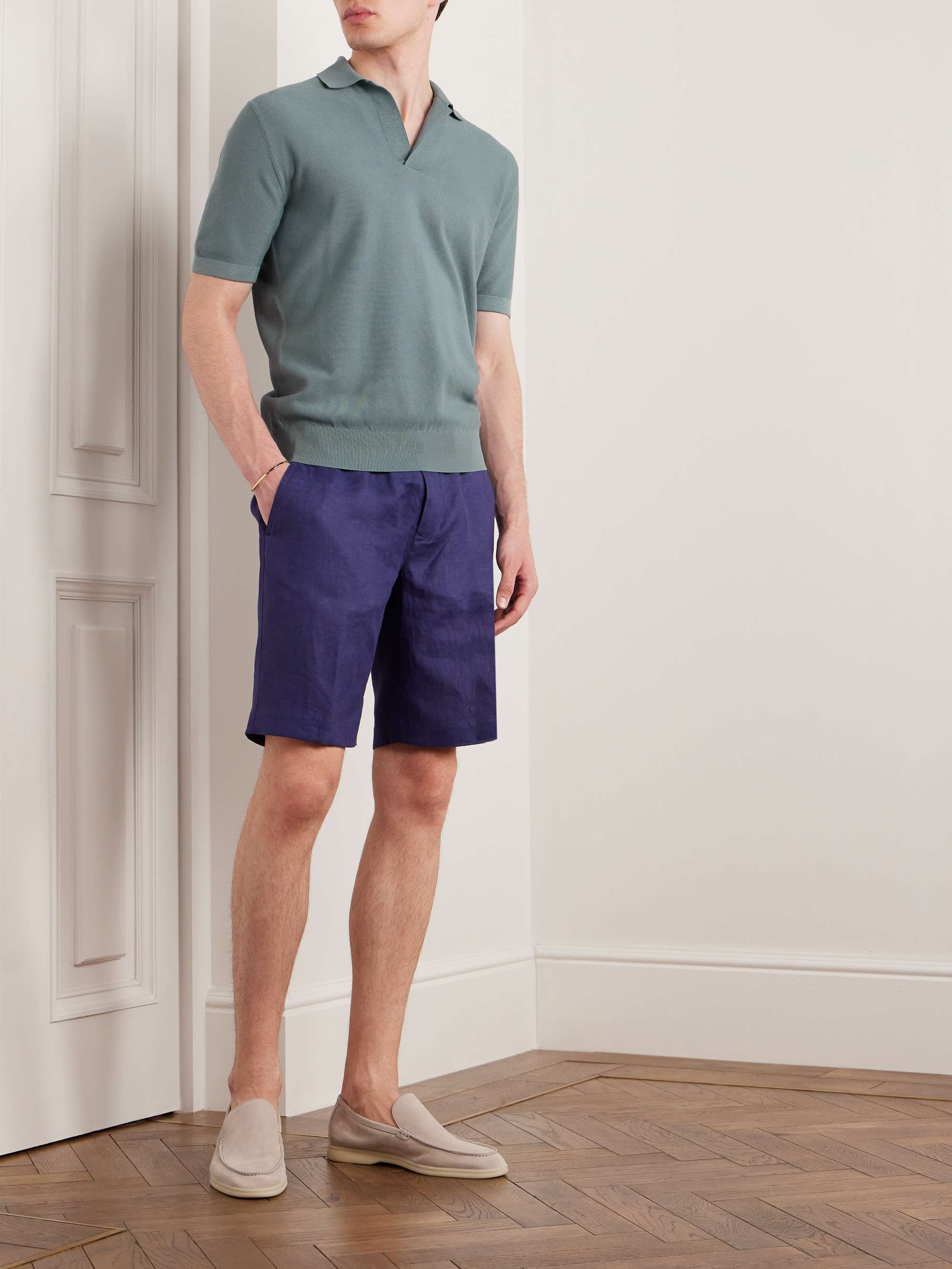 LORO PIANA Cotton and Silk-Blend Piqué Polo Shirt