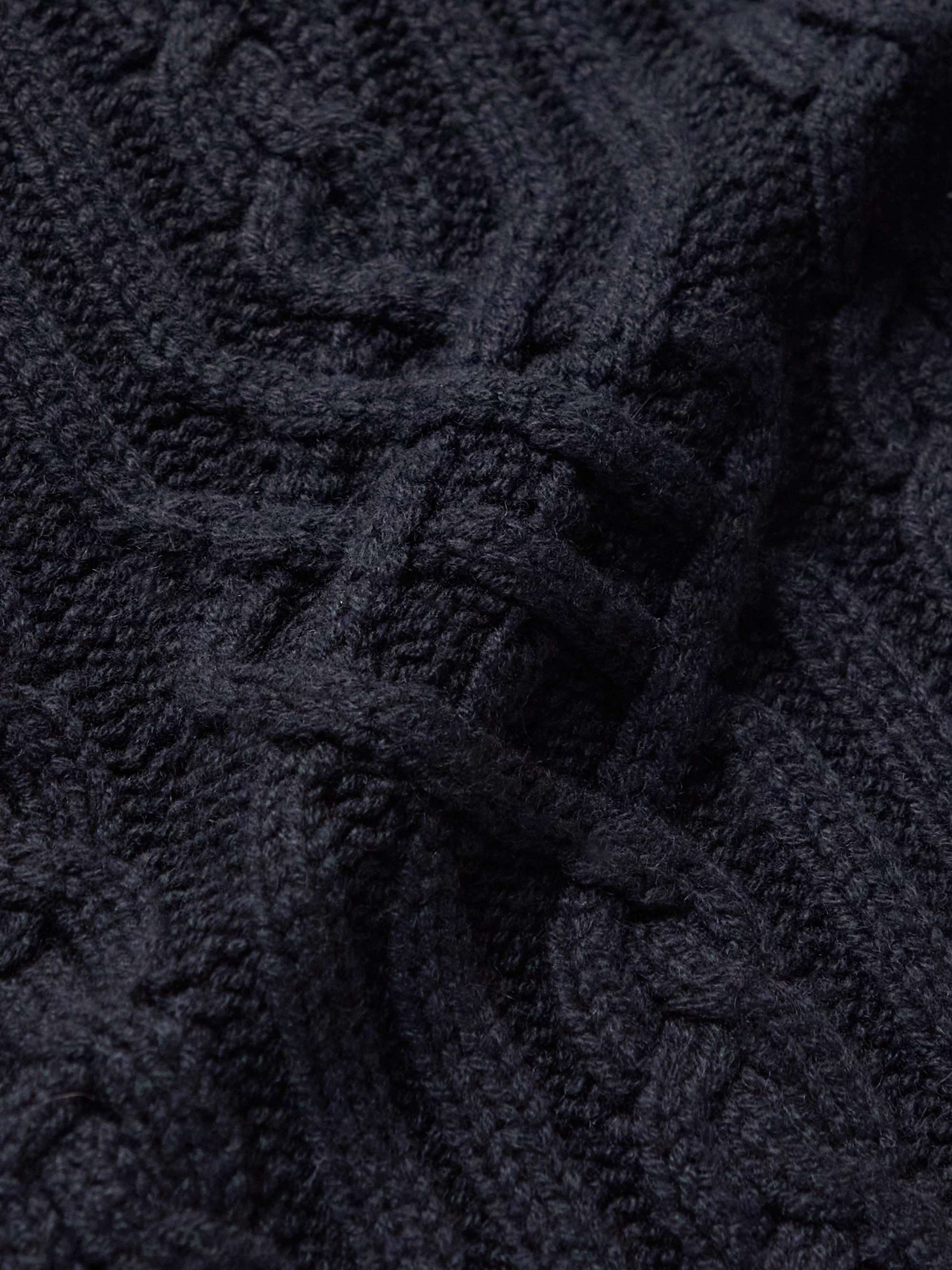 LORO PIANA Ribbed Cable-Knit Cashmere Rollneck Sweater