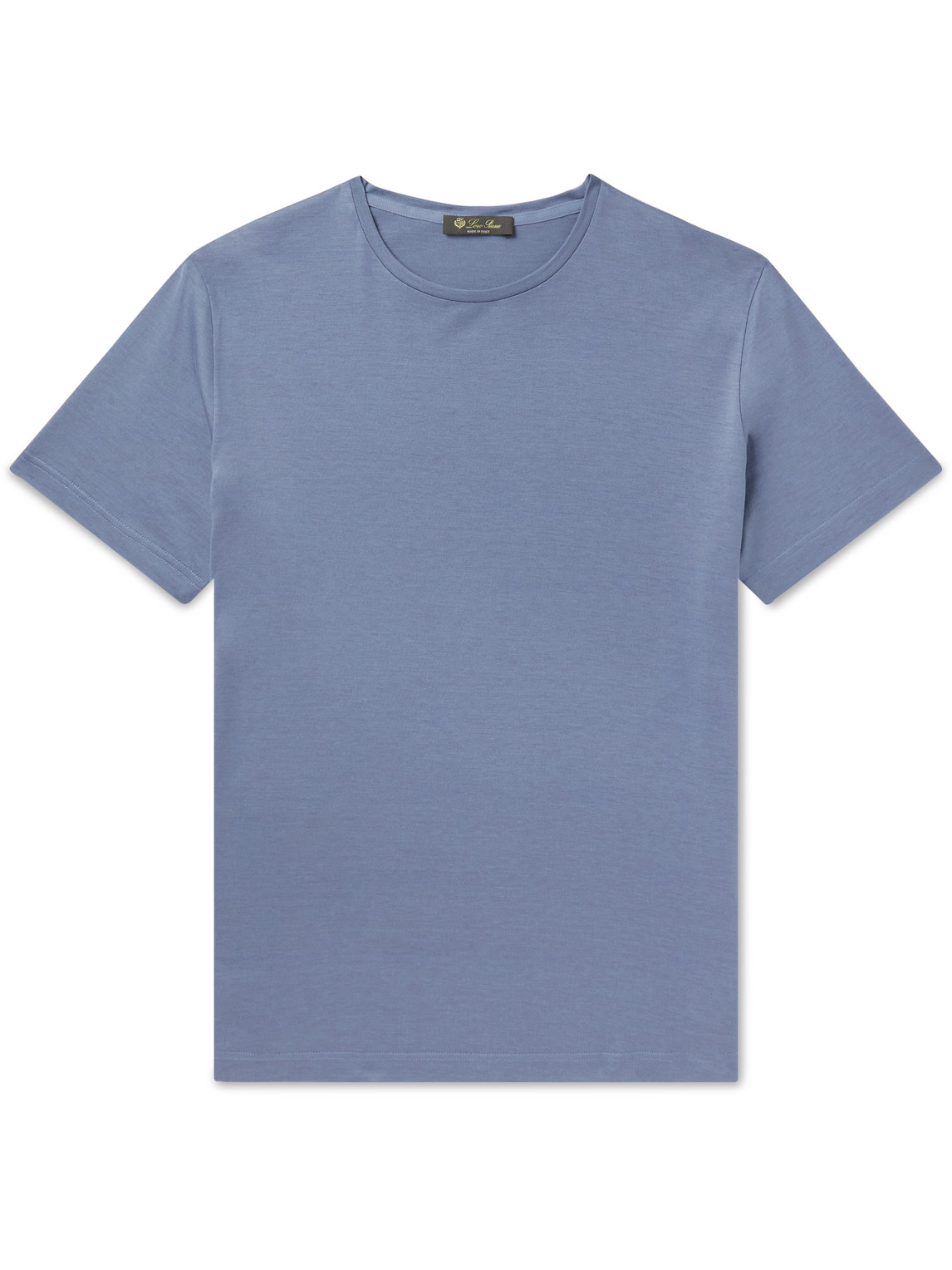 Loro Piana Slim-fit Silk And Cotton-blend Jersey T-shirt In Blue