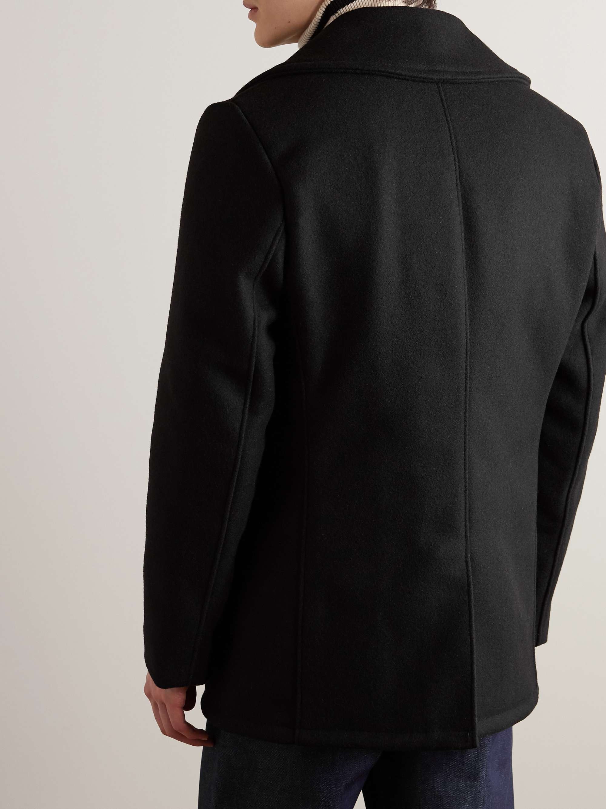 SCHOTT Melton Wool-Blend Peacoat