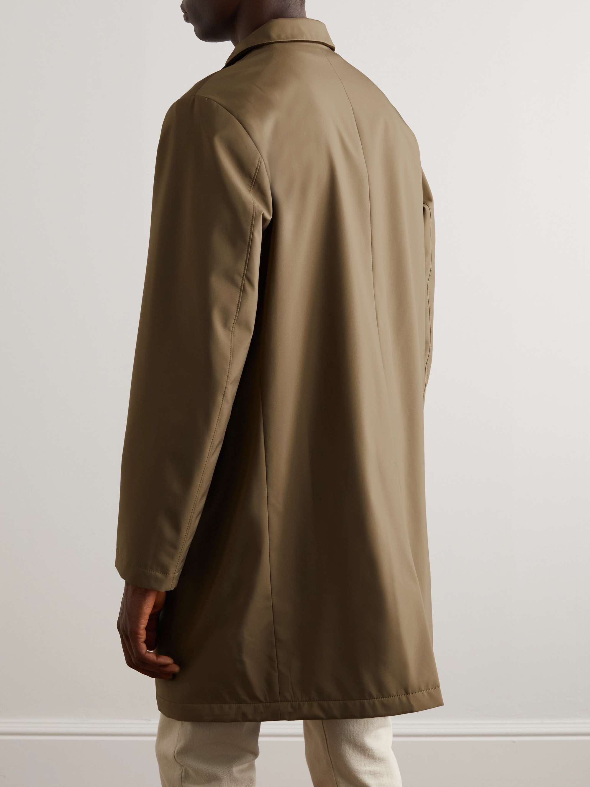 LORO PIANA Sebring Windmate Suede-Trimmed Storm System Shell Car Coat