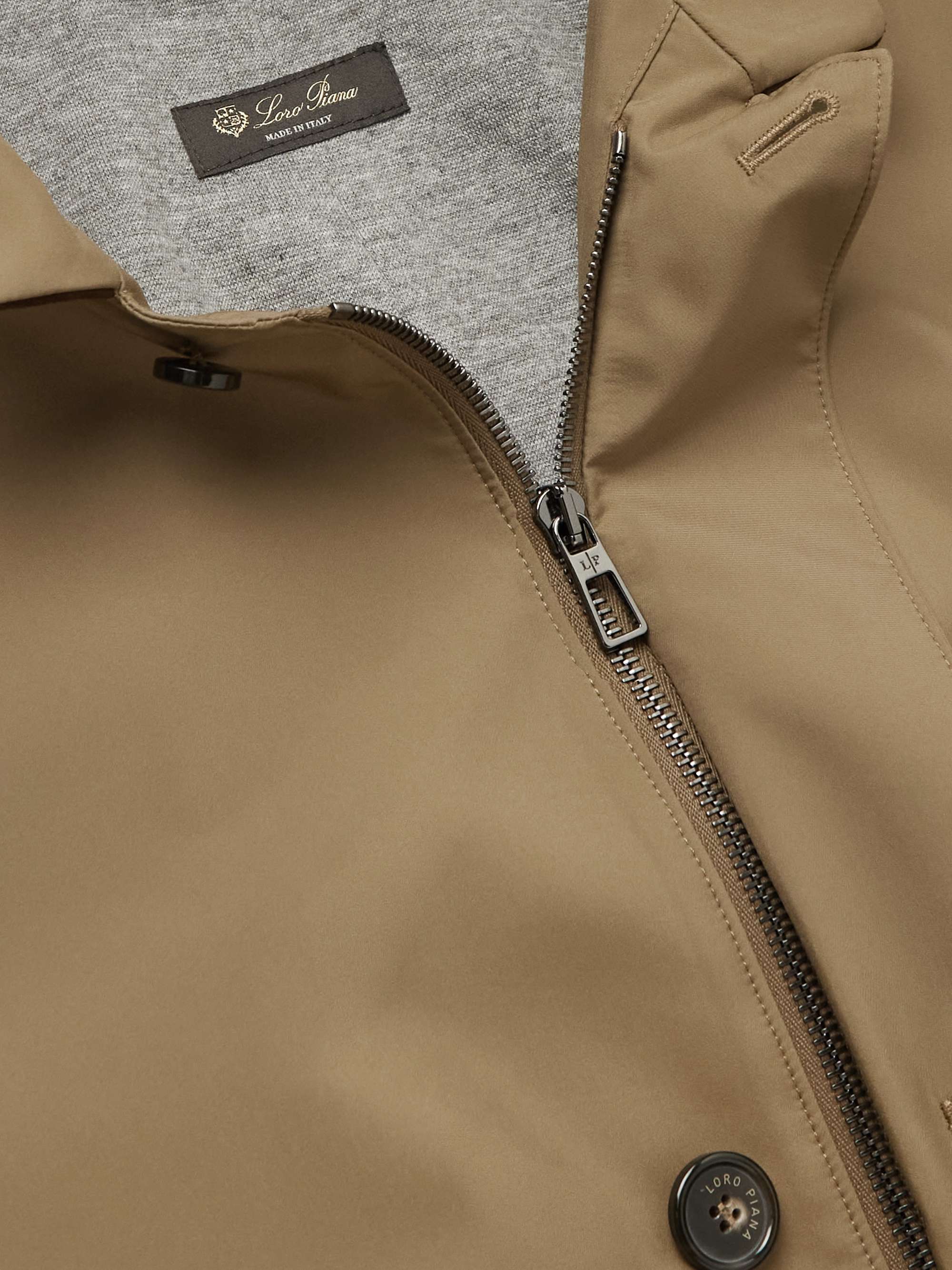 LORO PIANA Sebring Windmate Suede-Trimmed Storm System Shell Car Coat