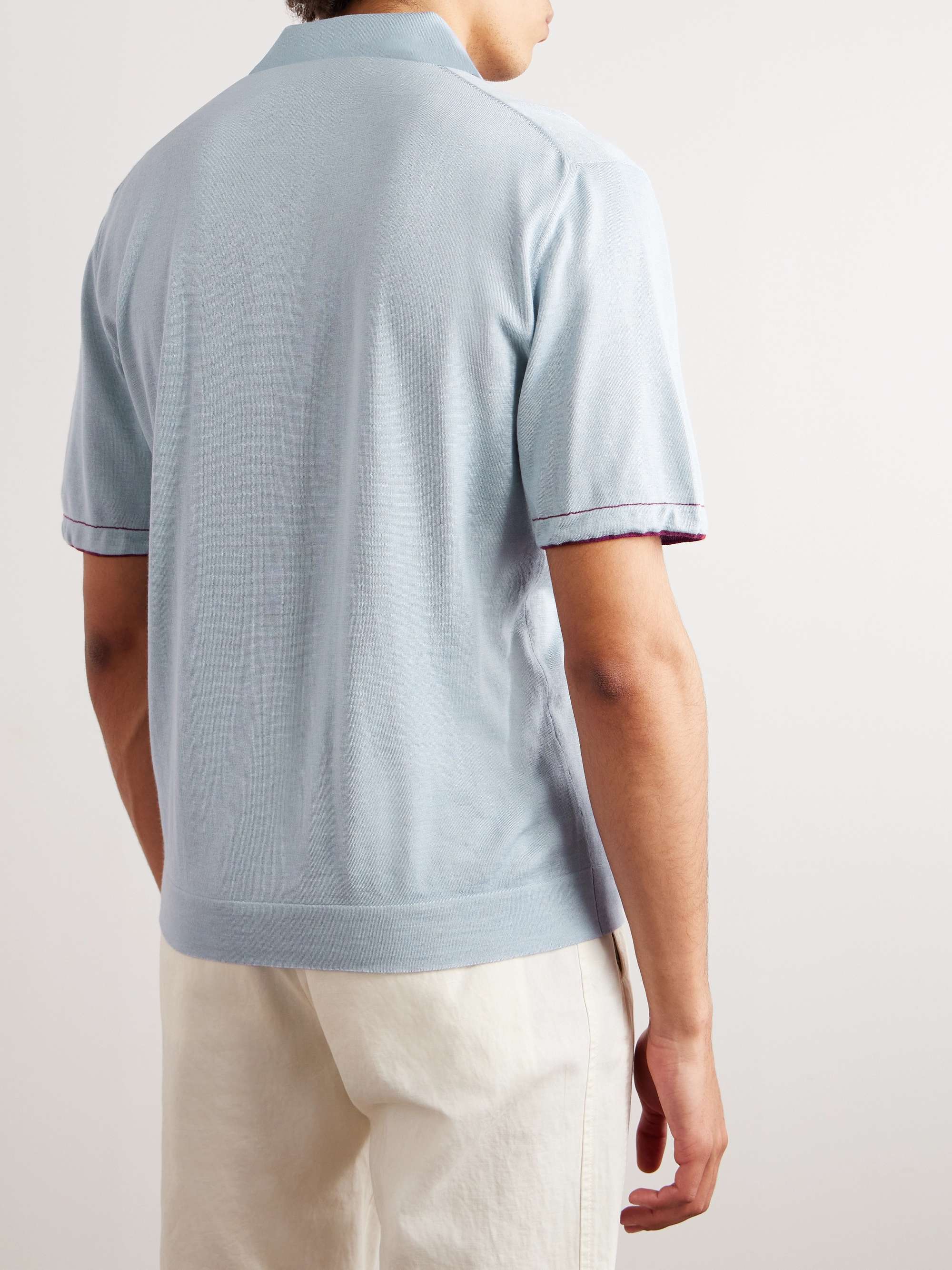 LORO PIANA Silk and Cashmere-Blend Polo Shirt