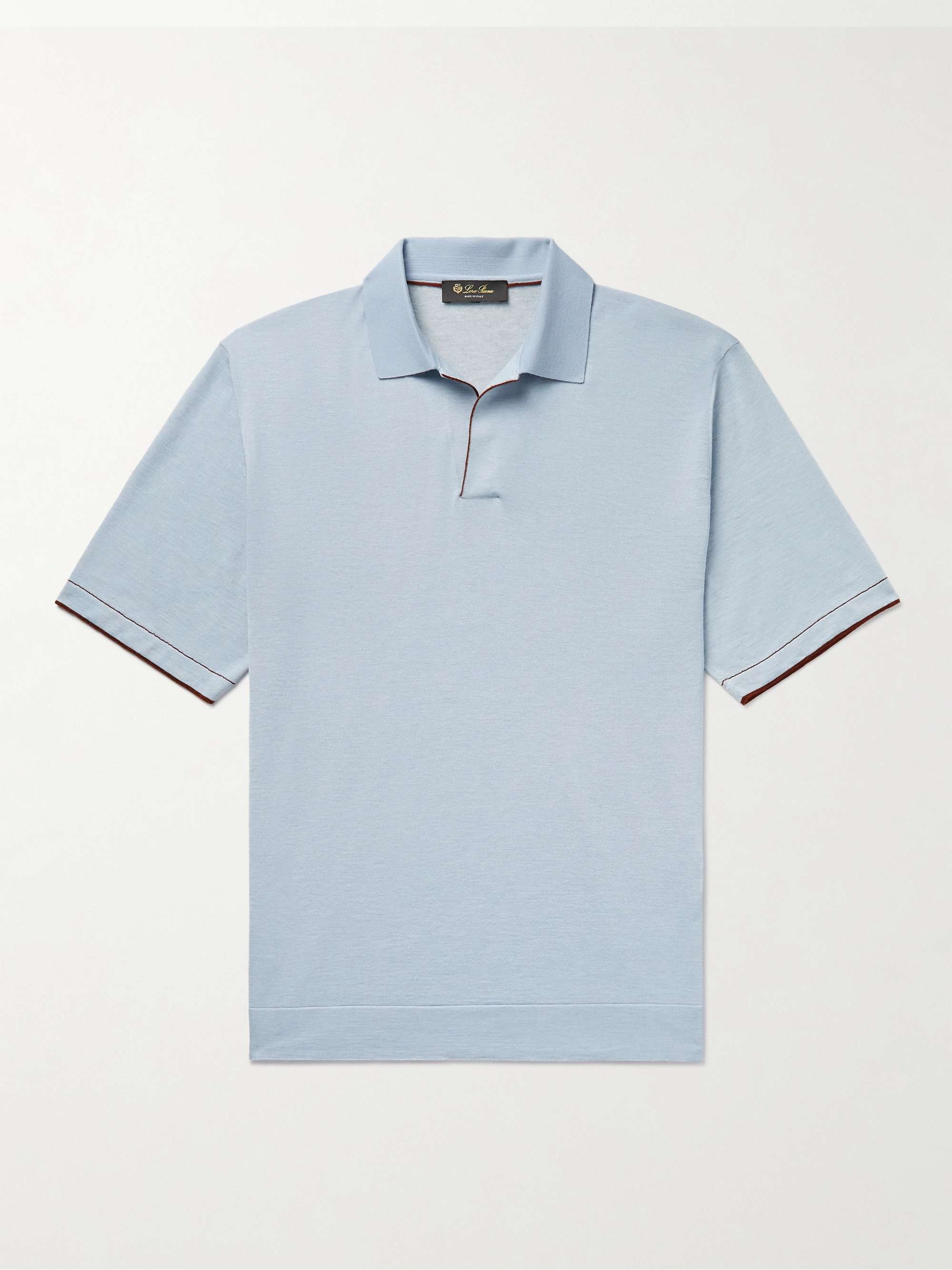 LORO PIANA Silk and Cashmere-Blend Polo Shirt for Men | MR PORTER