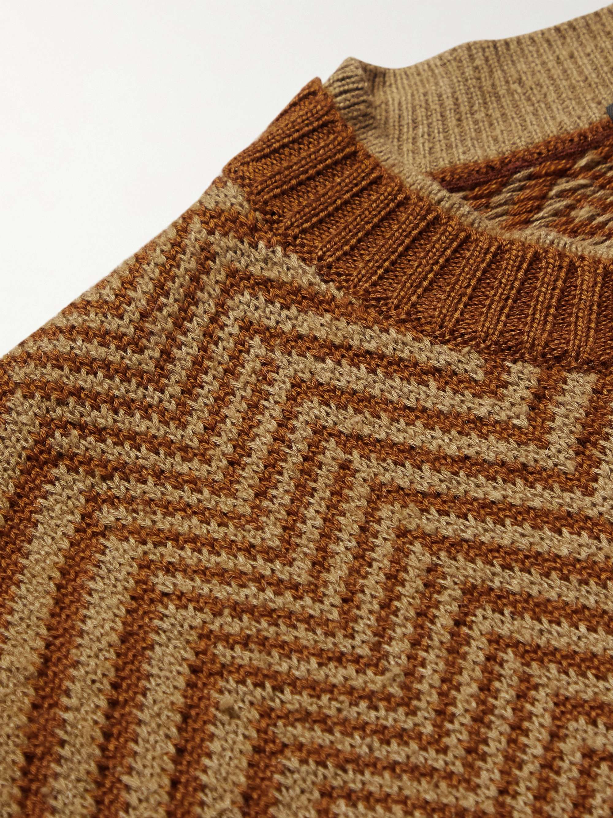 LORO PIANA Chevron Silk and Cashmere-Blend Sweater