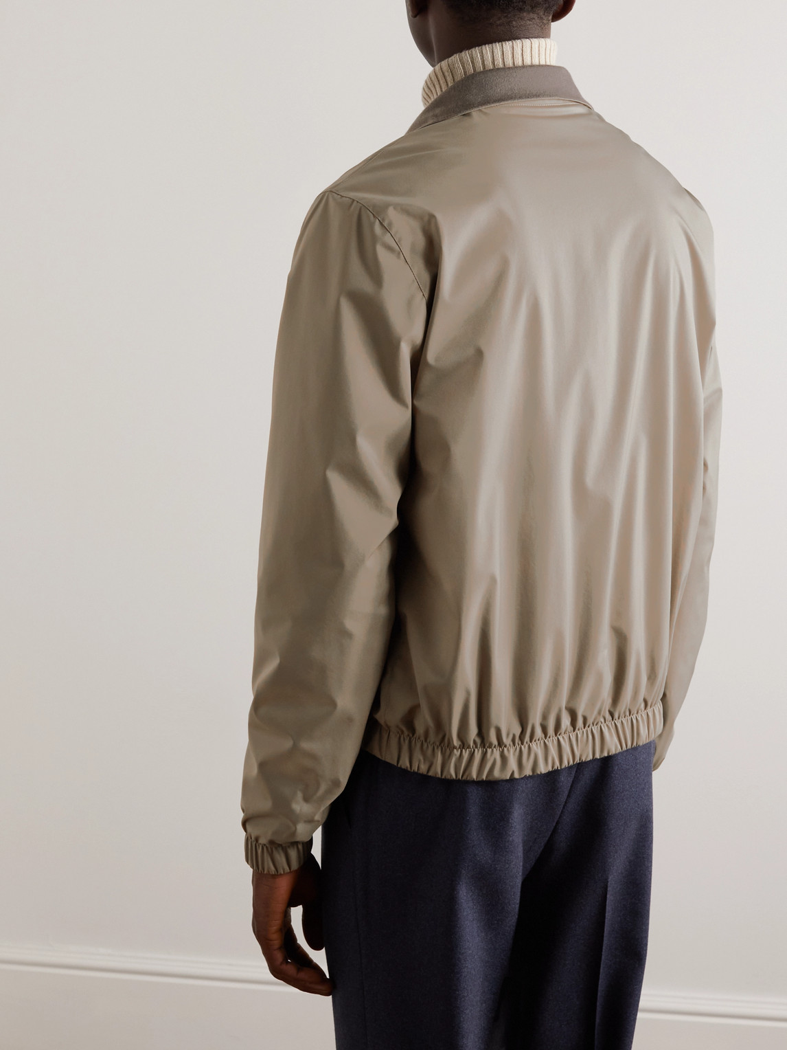 Shop Loro Piana Reversible Windmate® Storm System® Shell And Cashmere Bomber Jacket In Neutrals