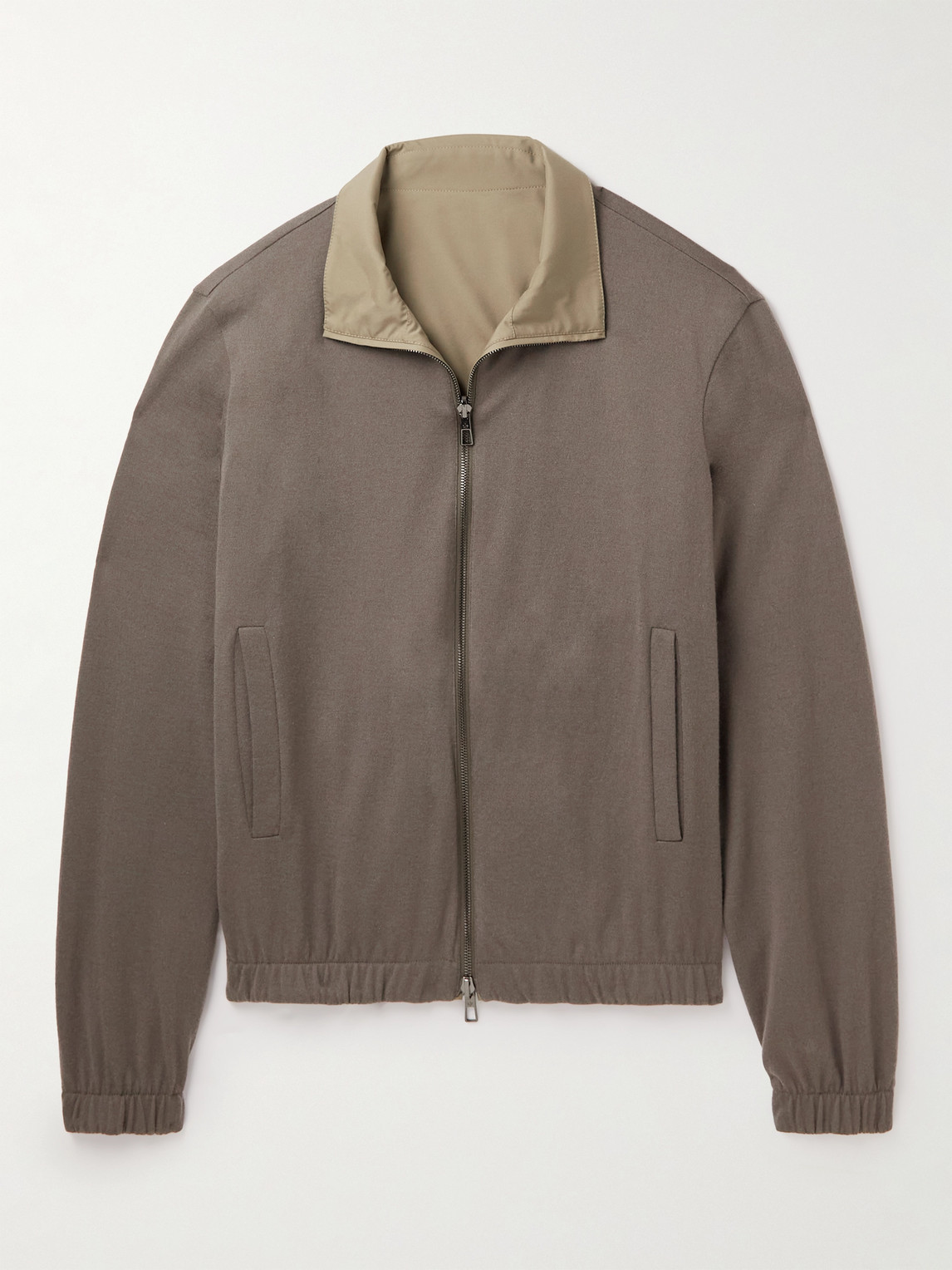 Loro Piana Reversible Windmate® Storm System® Shell And Cashmere Bomber Jacket In Neutrals