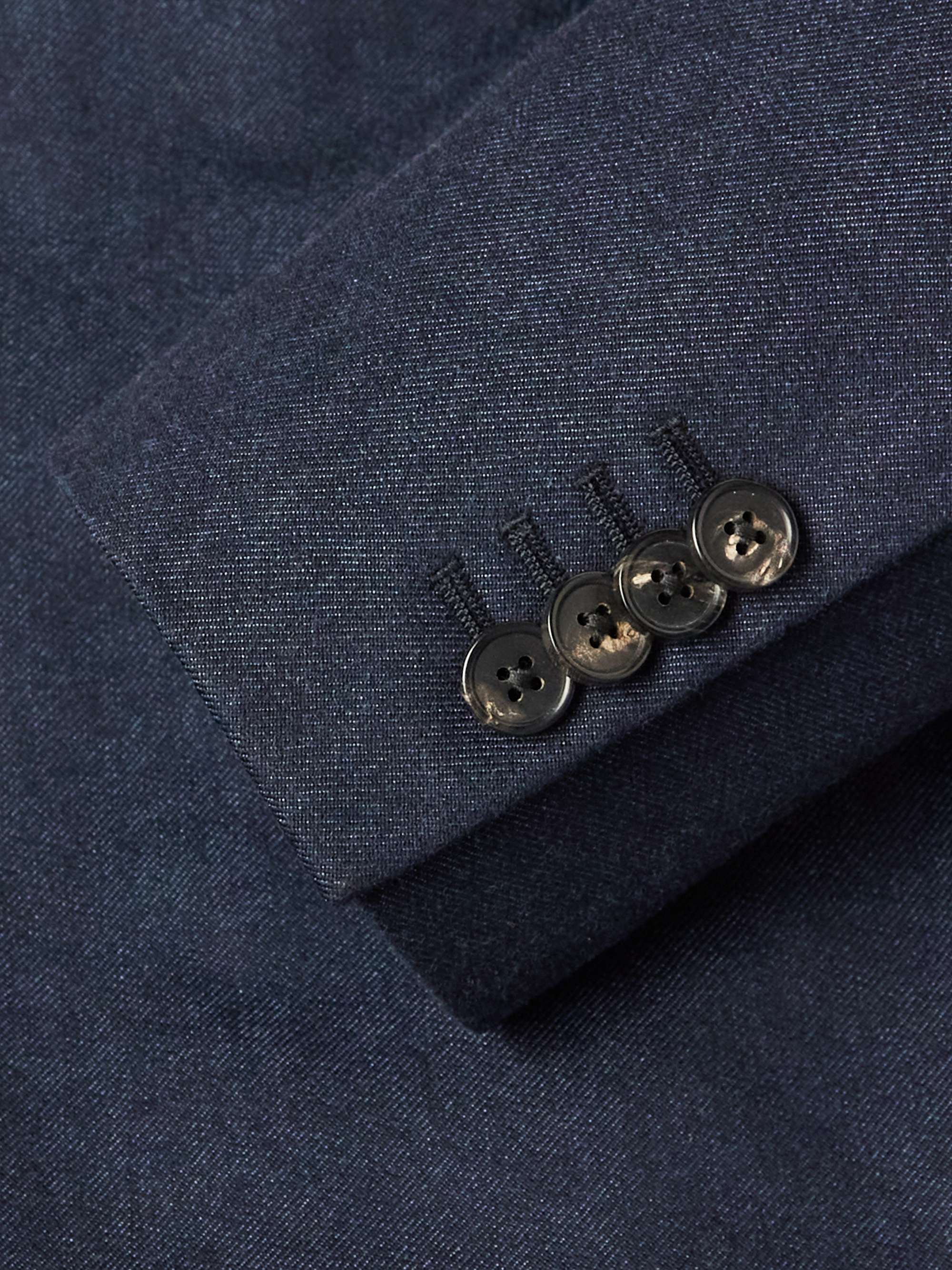 LORO PIANA Double-Breasted Wool, Cotton and Cashmere-Blend Twill Suit Jacket