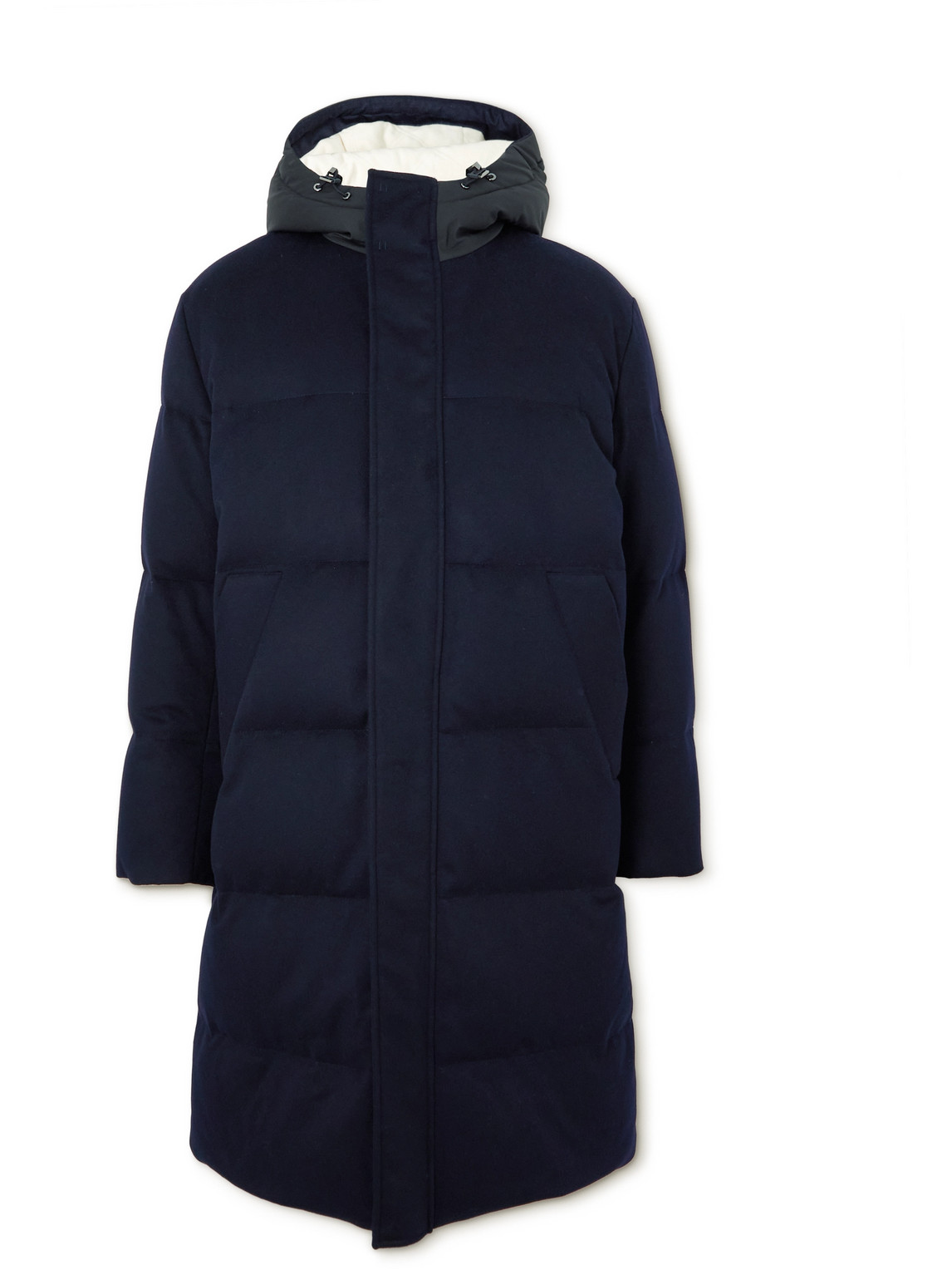 Loro Piana Quilted Cashmere Down Parka In Blue