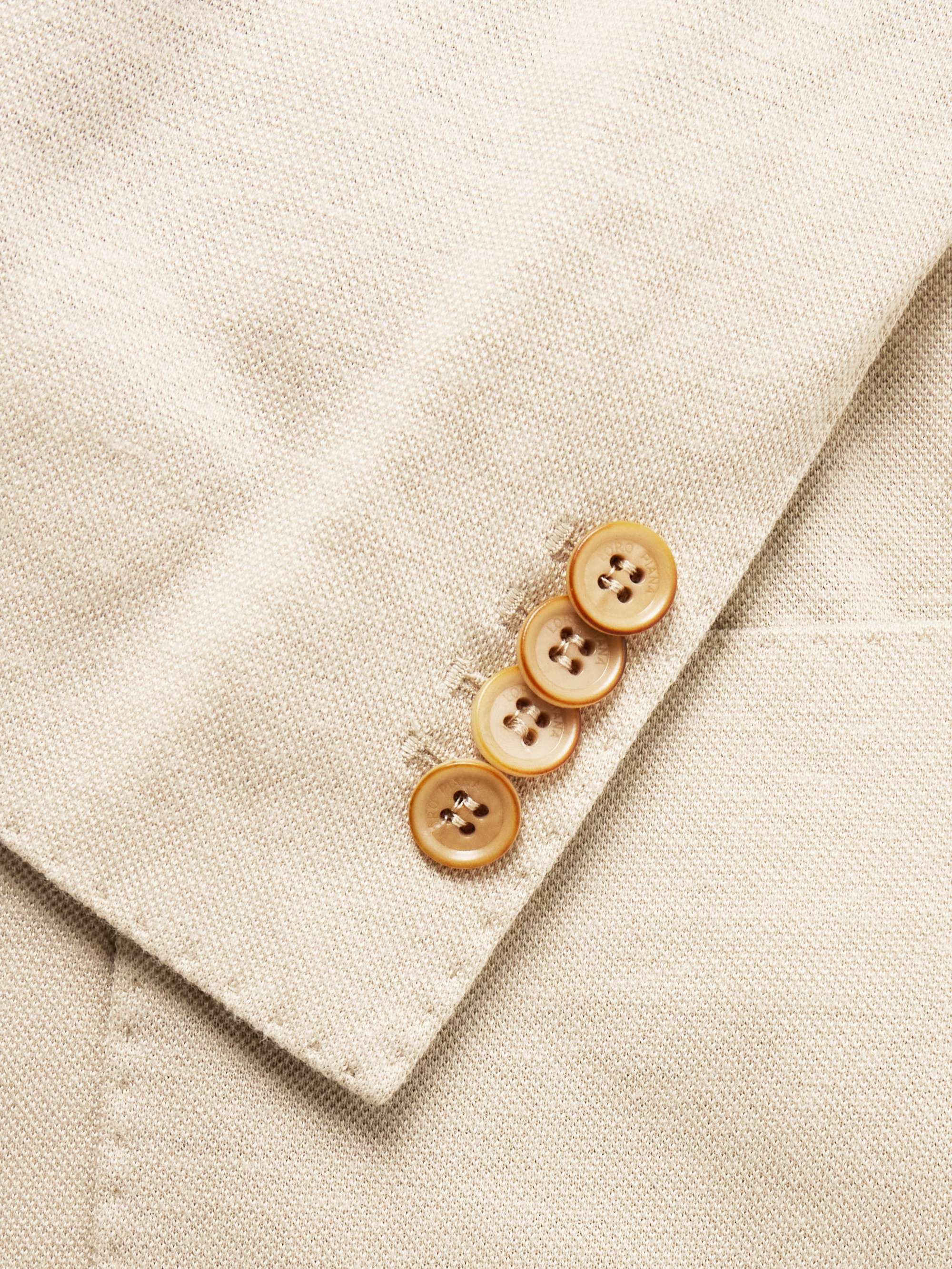 LORO PIANA Slim-Fit Unstructured Cotton, Silk and Linen-Blend Piqué Blazer