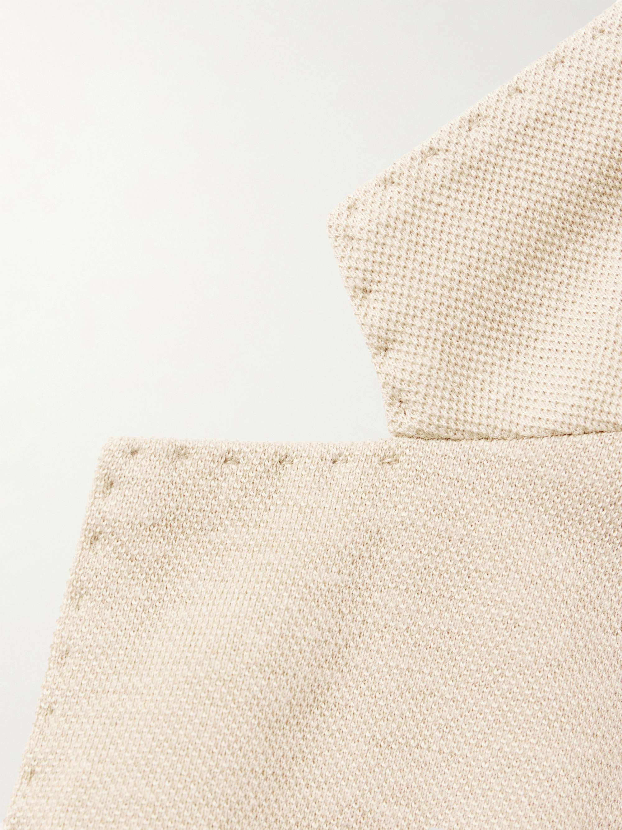 LORO PIANA Slim-Fit Unstructured Cotton, Silk and Linen-Blend Piqué Blazer