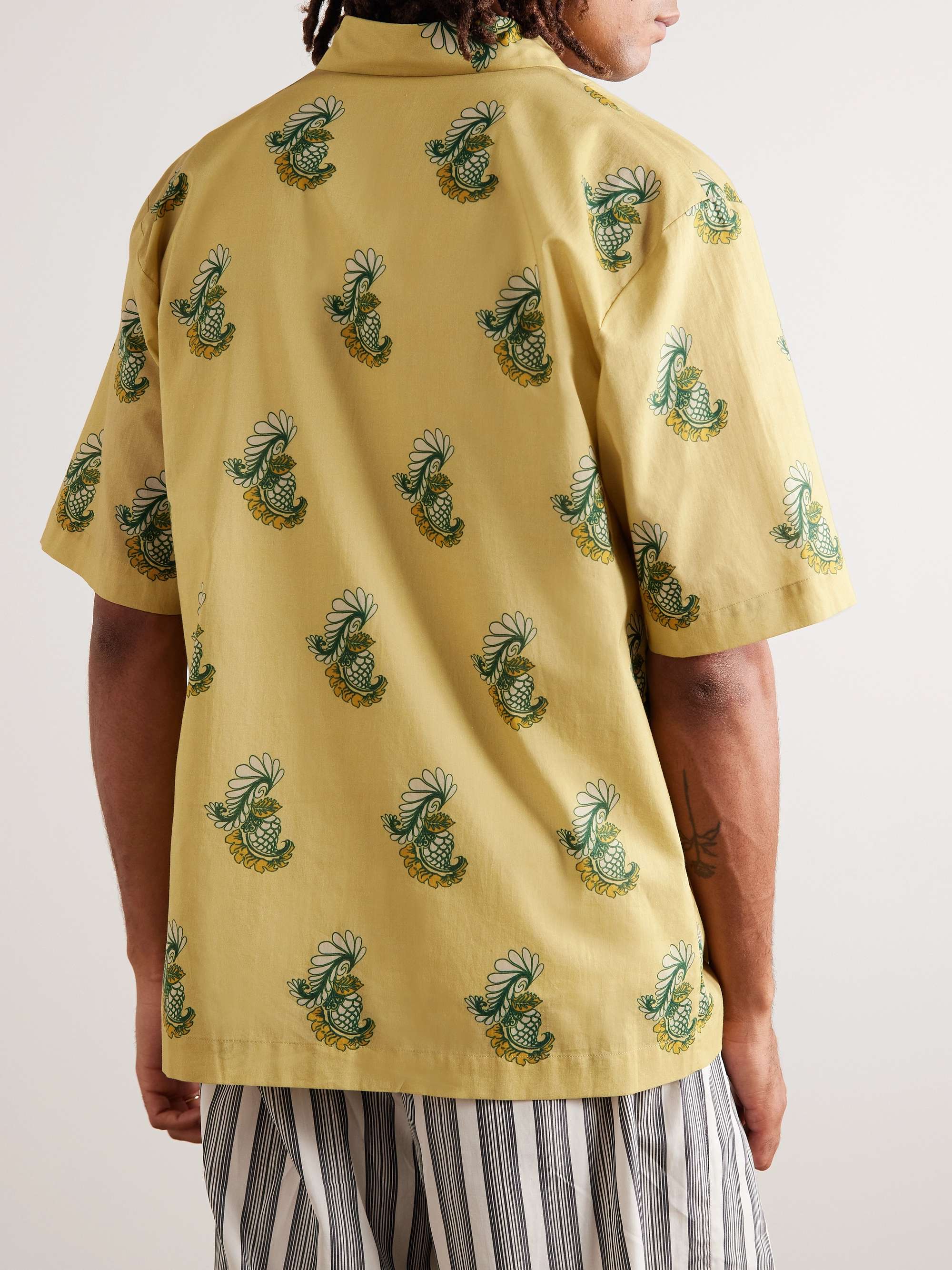 DRIES VAN NOTEN Printed Embroidered Cotton-Voile Shirt