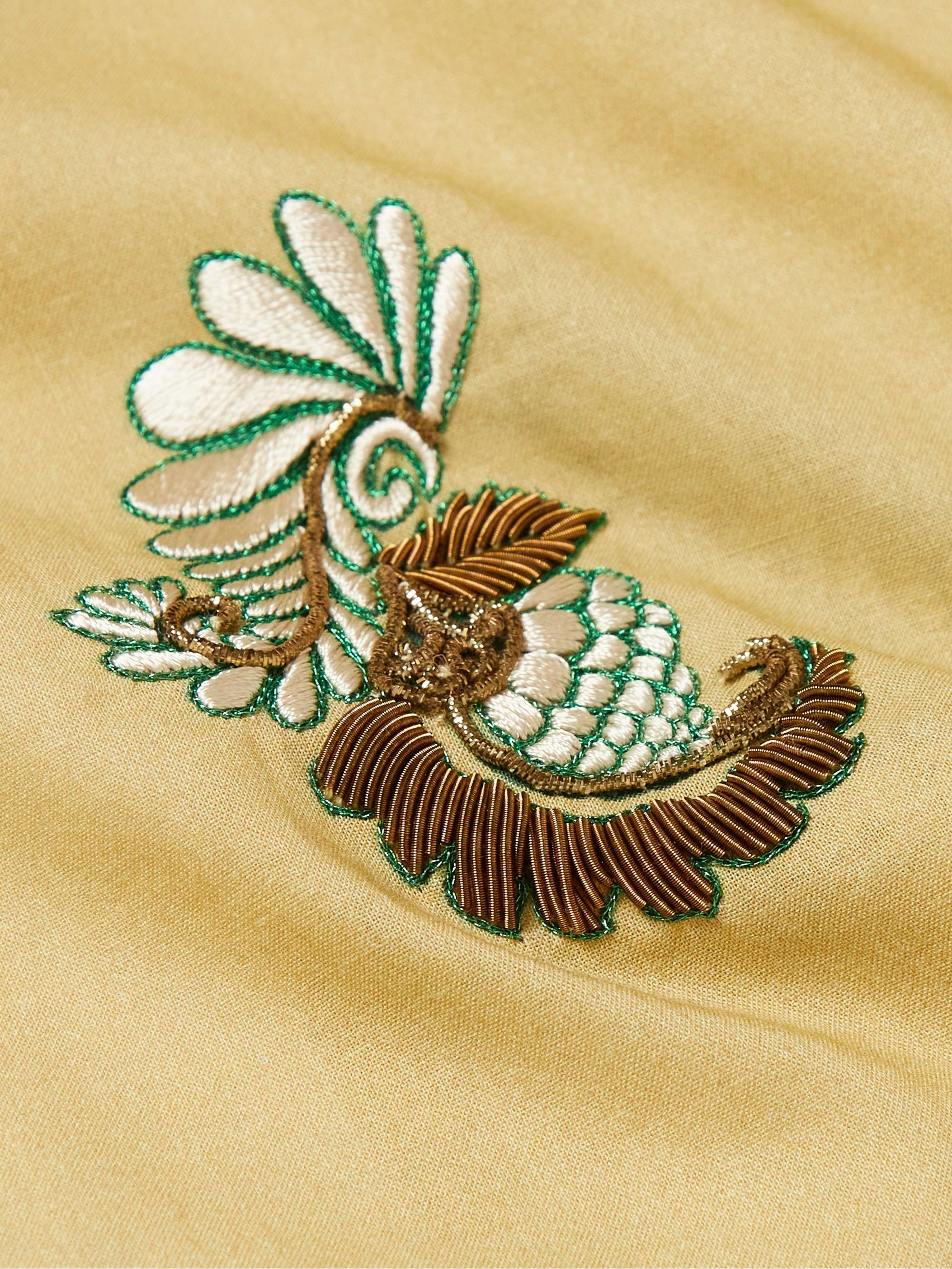 DRIES VAN NOTEN Printed Embroidered Cotton-Voile Shirt