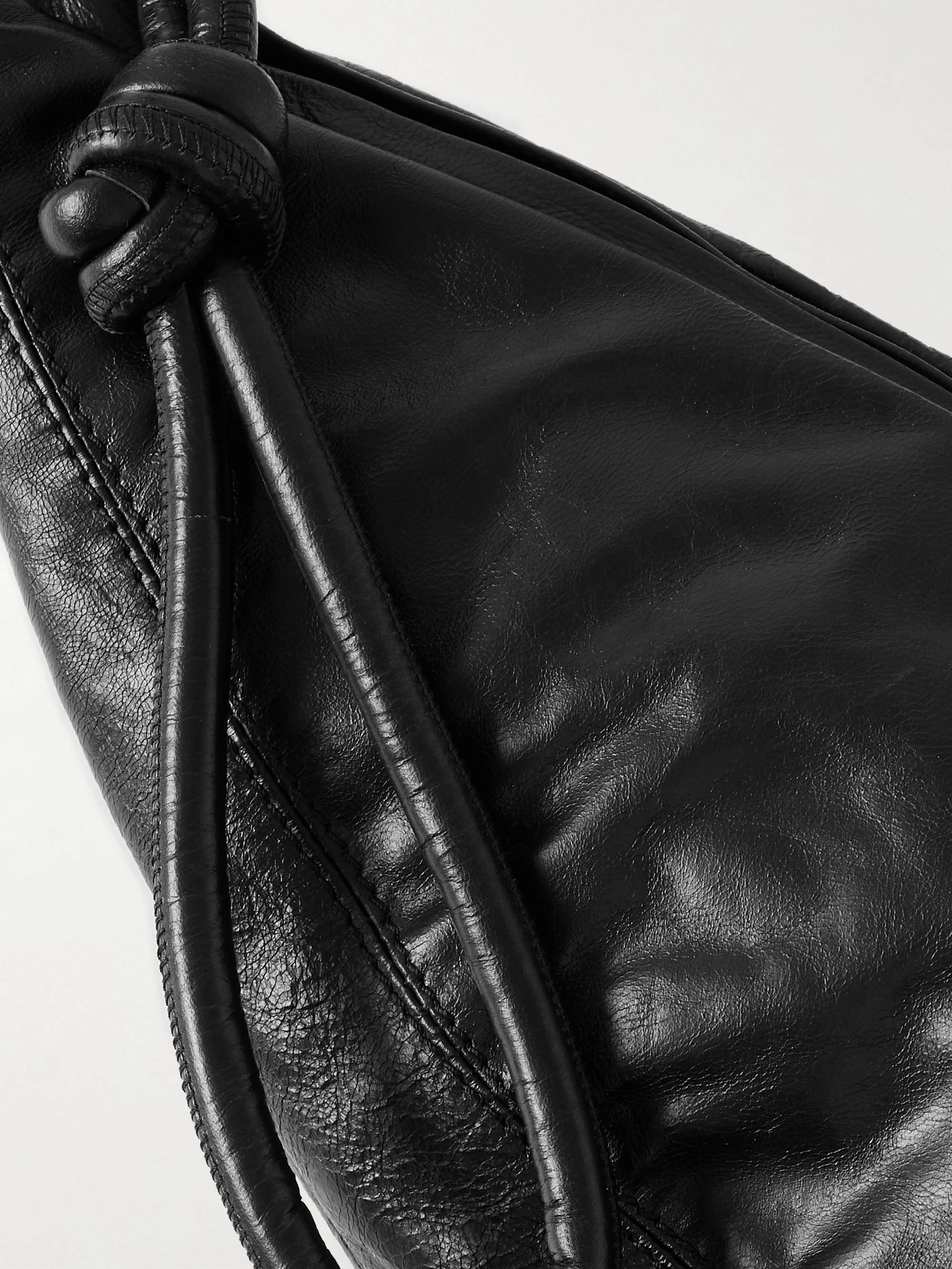 DRIES VAN NOTEN Knotted Crinkled-Leather Belt Bag