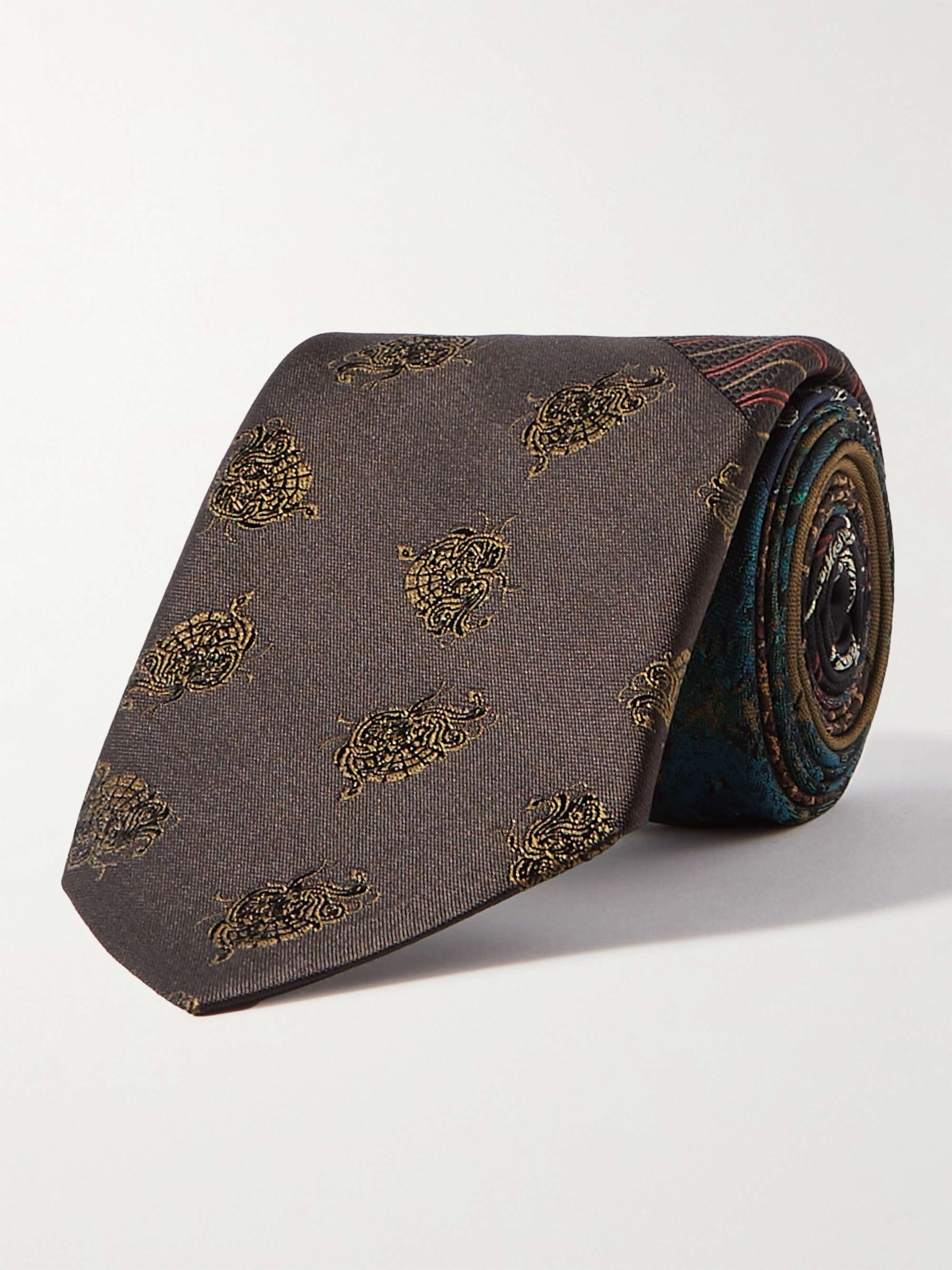 DRIES VAN NOTEN 8cm Patchwork Silk-Jacquard Tie