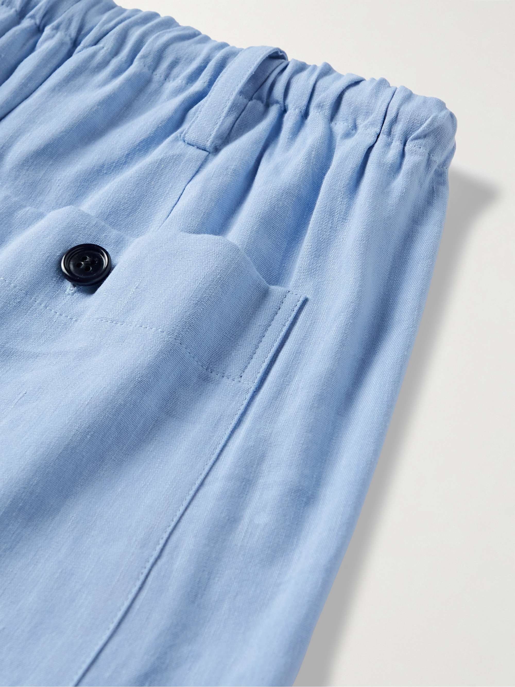 DRIES VAN NOTEN Straight-Leg Linen-Blend Drawstring Trousers