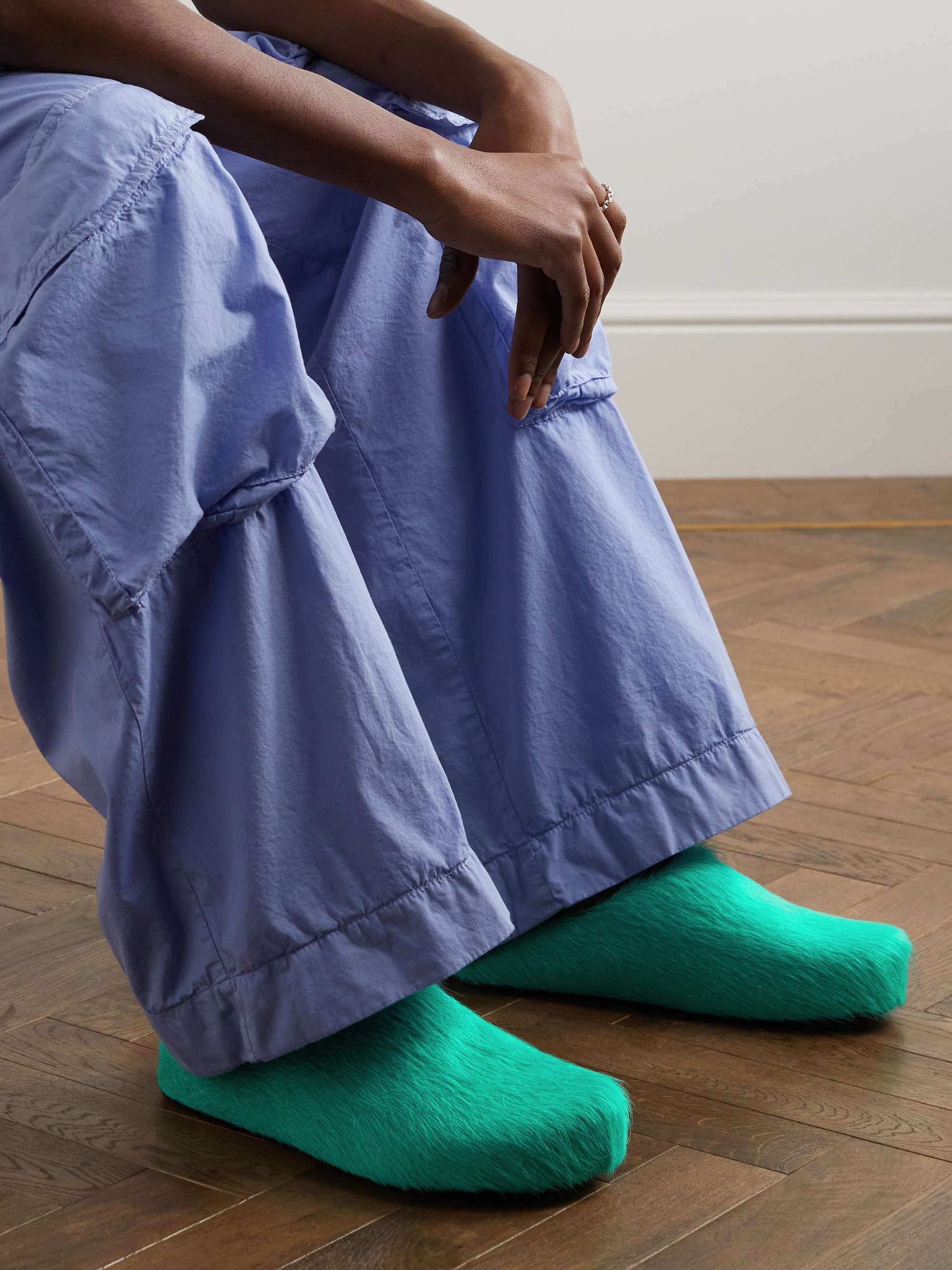 MARNI Fussbett Calf Hair Slippers