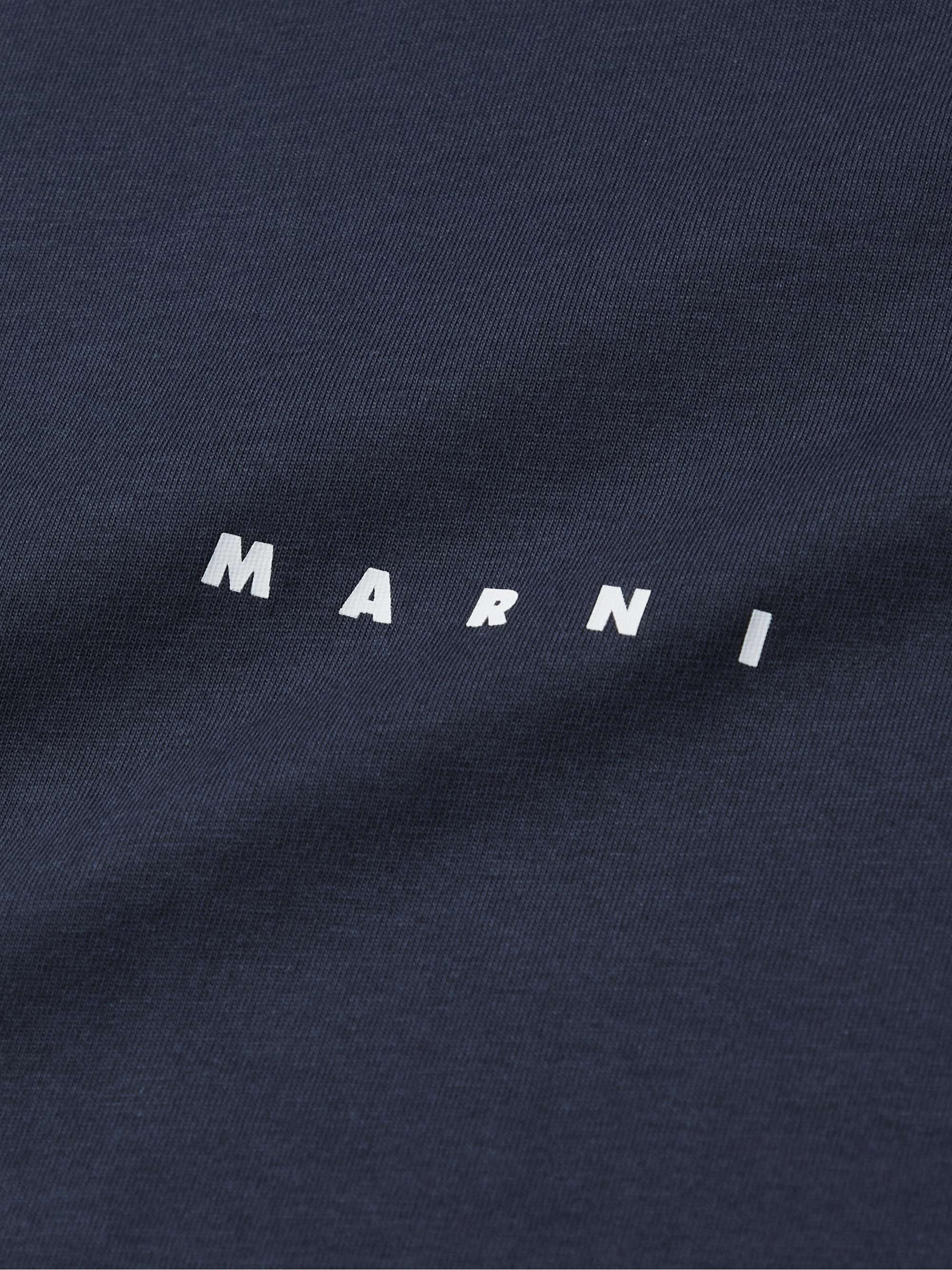MARNI 로고 프린트 코튼 저지 티셔츠