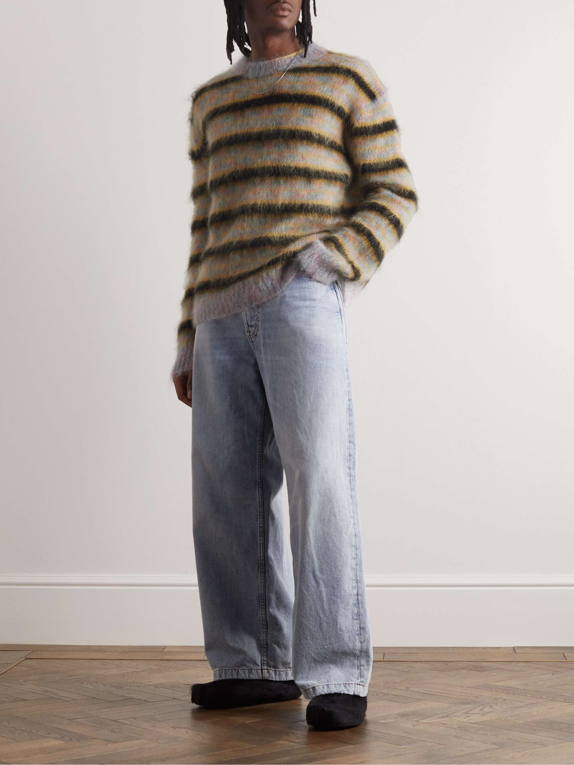 MARNI Striped Mohair-Blend Sweater
