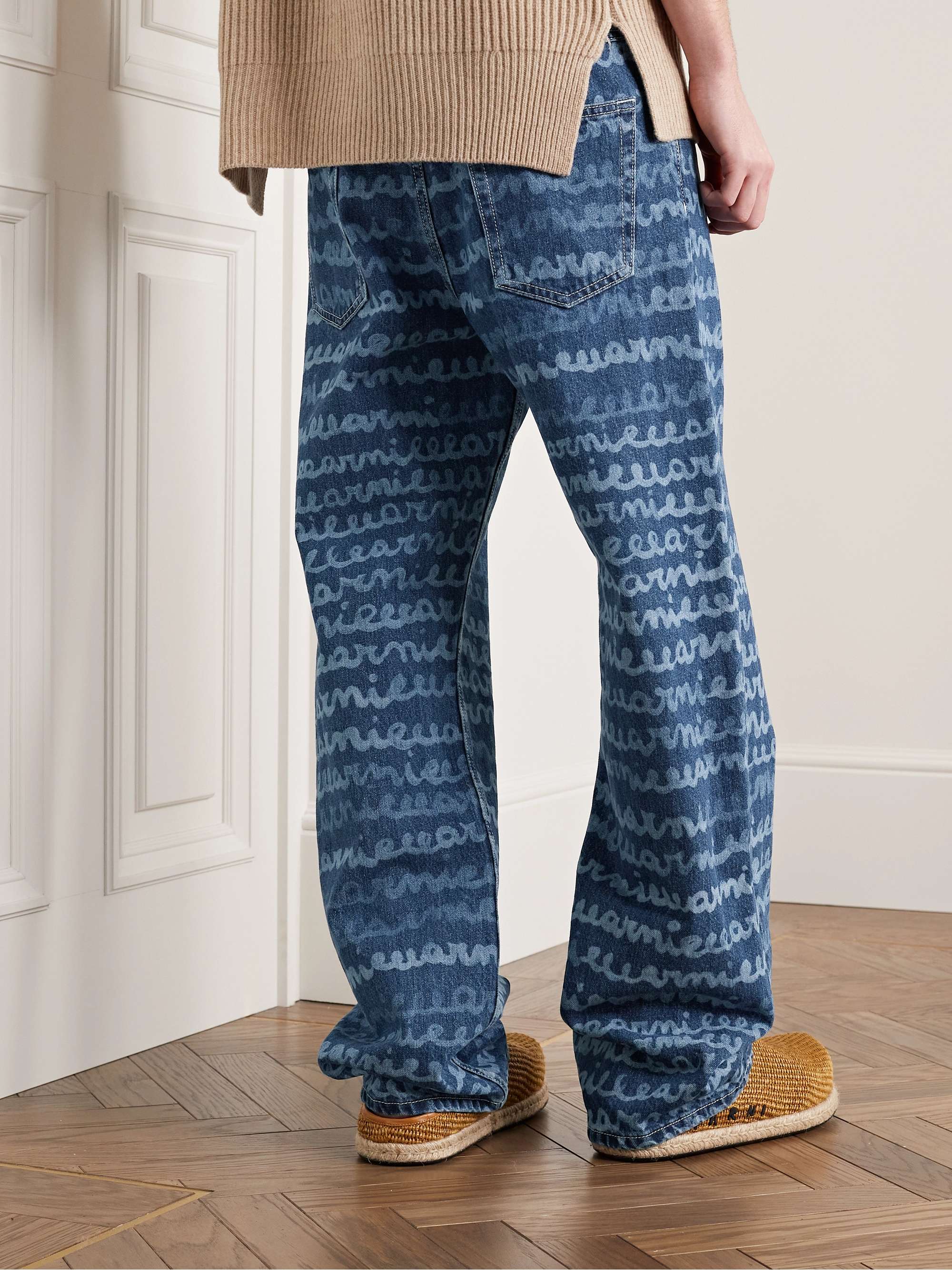 MARNI Straight-Leg Logo-Detailed Bleached Jeans