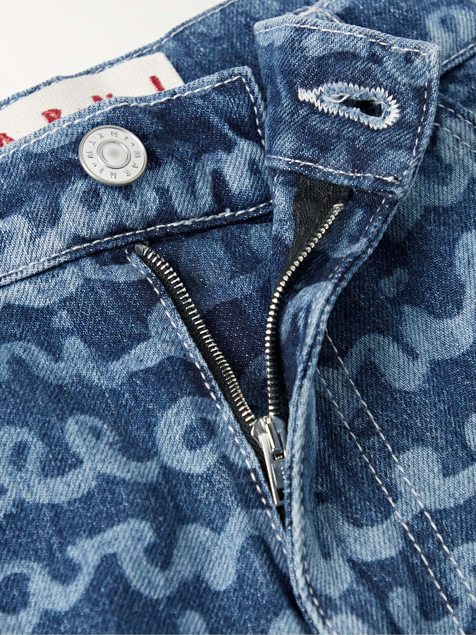 MARNI Straight-Leg Logo-Detailed Bleached Jeans