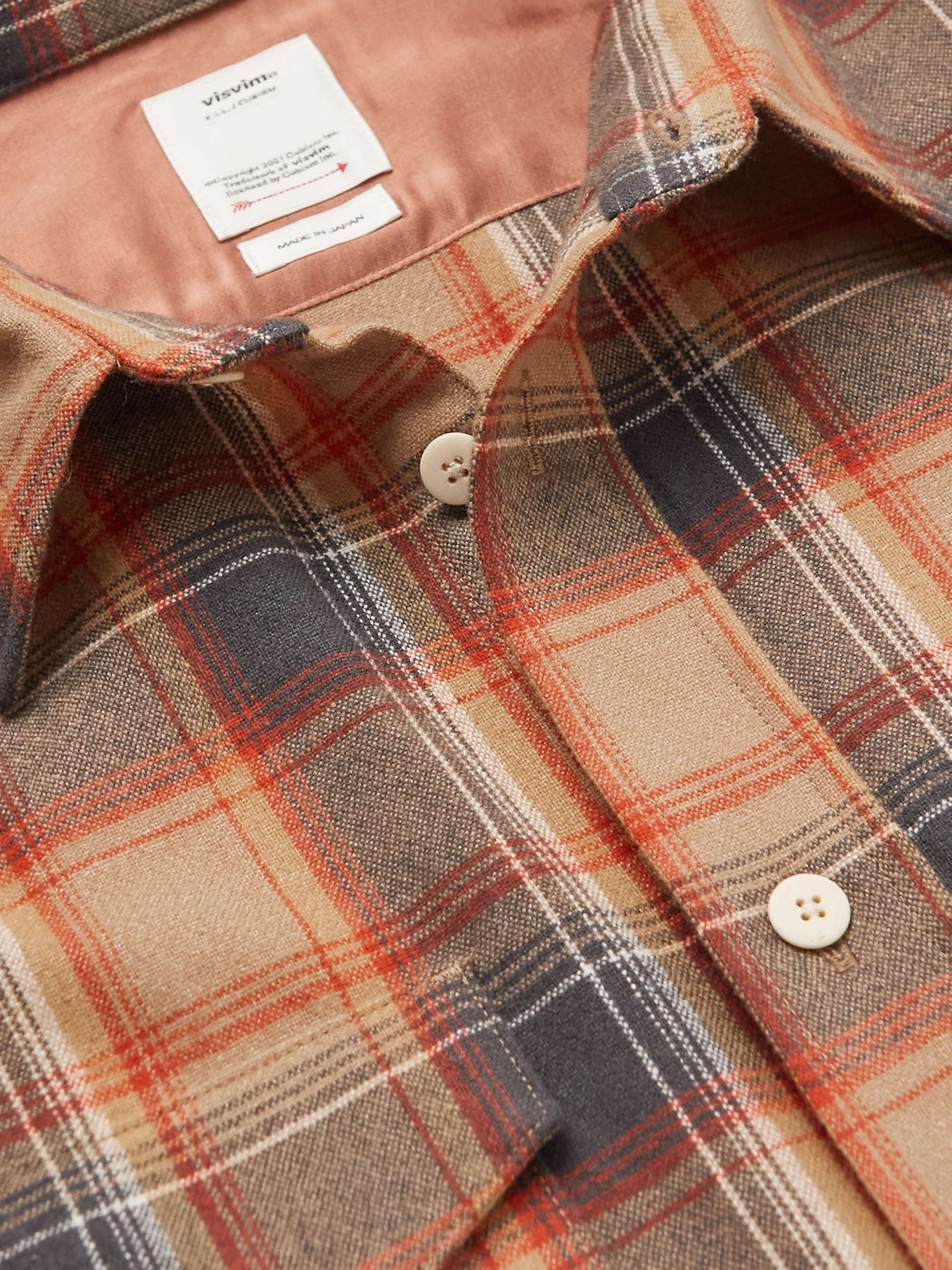 VISVIM Frontier Checked Wool and Linen-Blend Flannel Shirt
