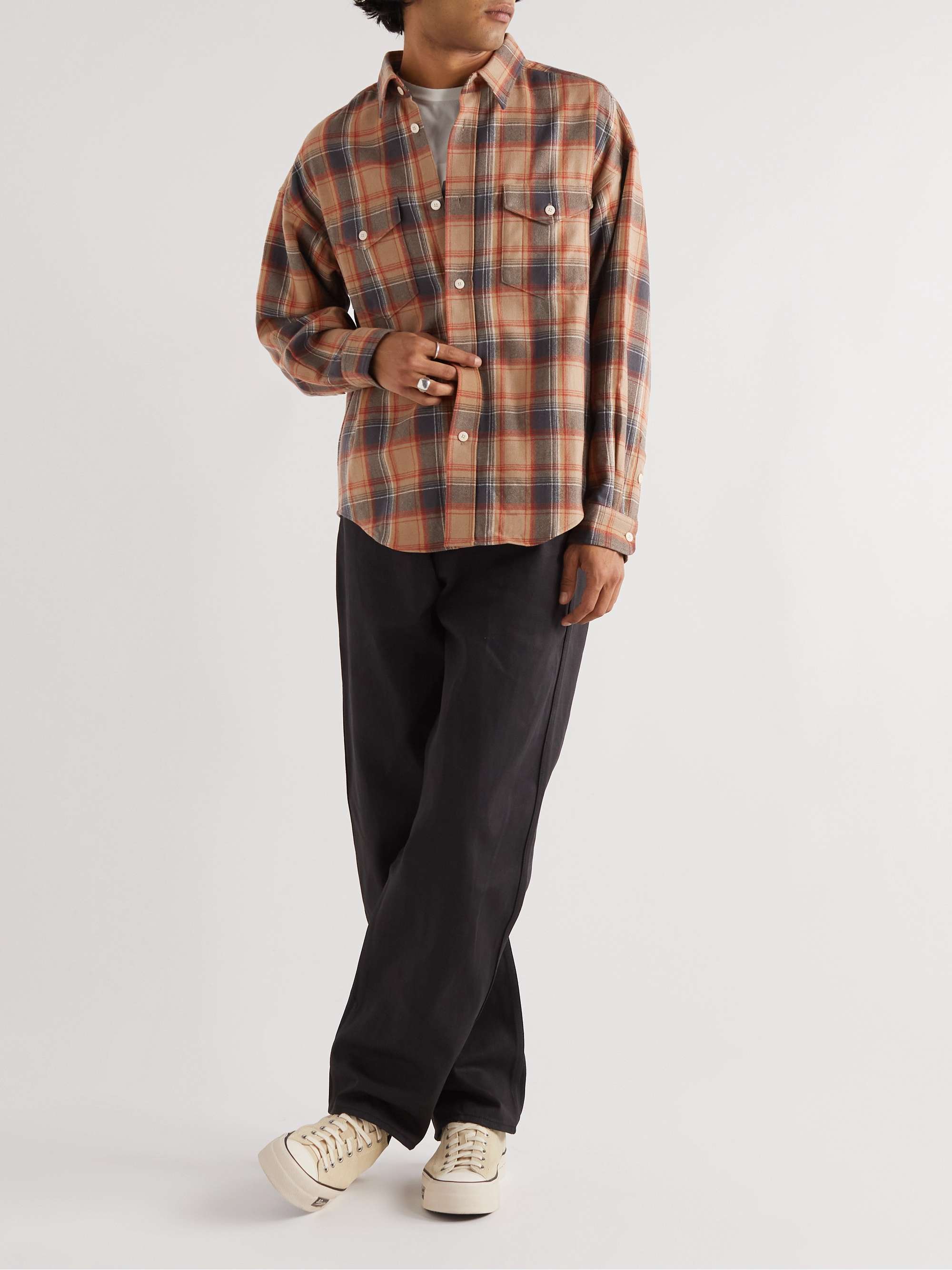 VISVIM Frontier Checked Wool and Linen-Blend Flannel Shirt