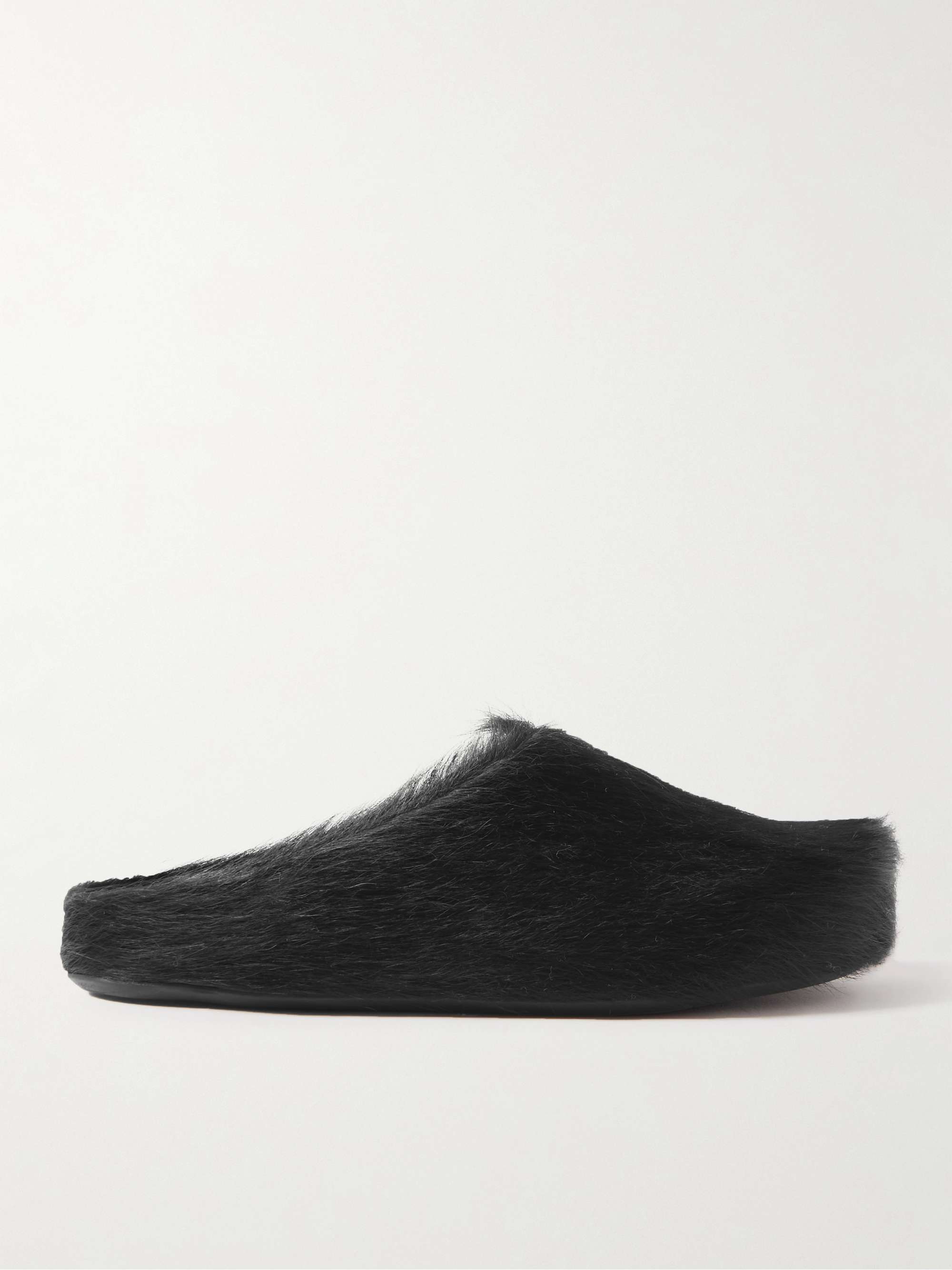 Black Fussbett Calf Hair Slippers | MARNI | MR PORTER