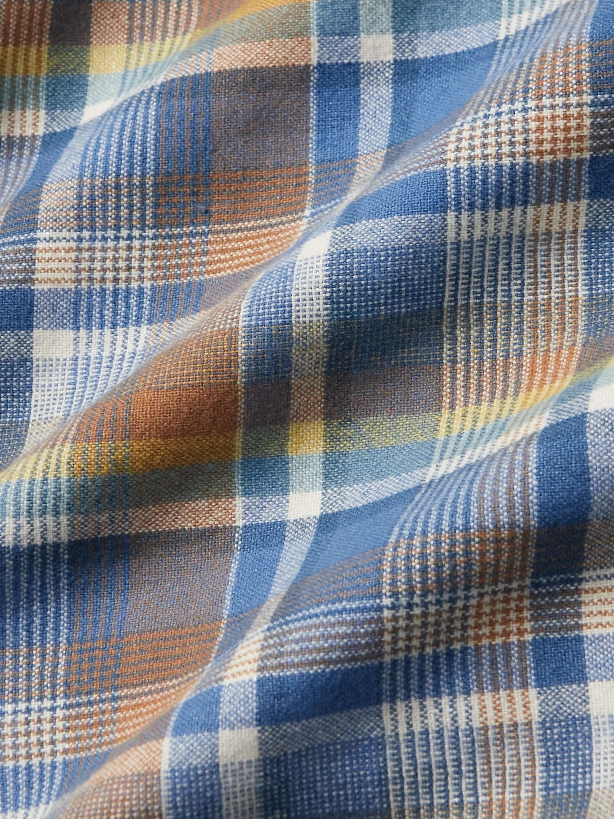 VISVIM Frontier Checked Wool and Linen-Blend Flannel Shirt