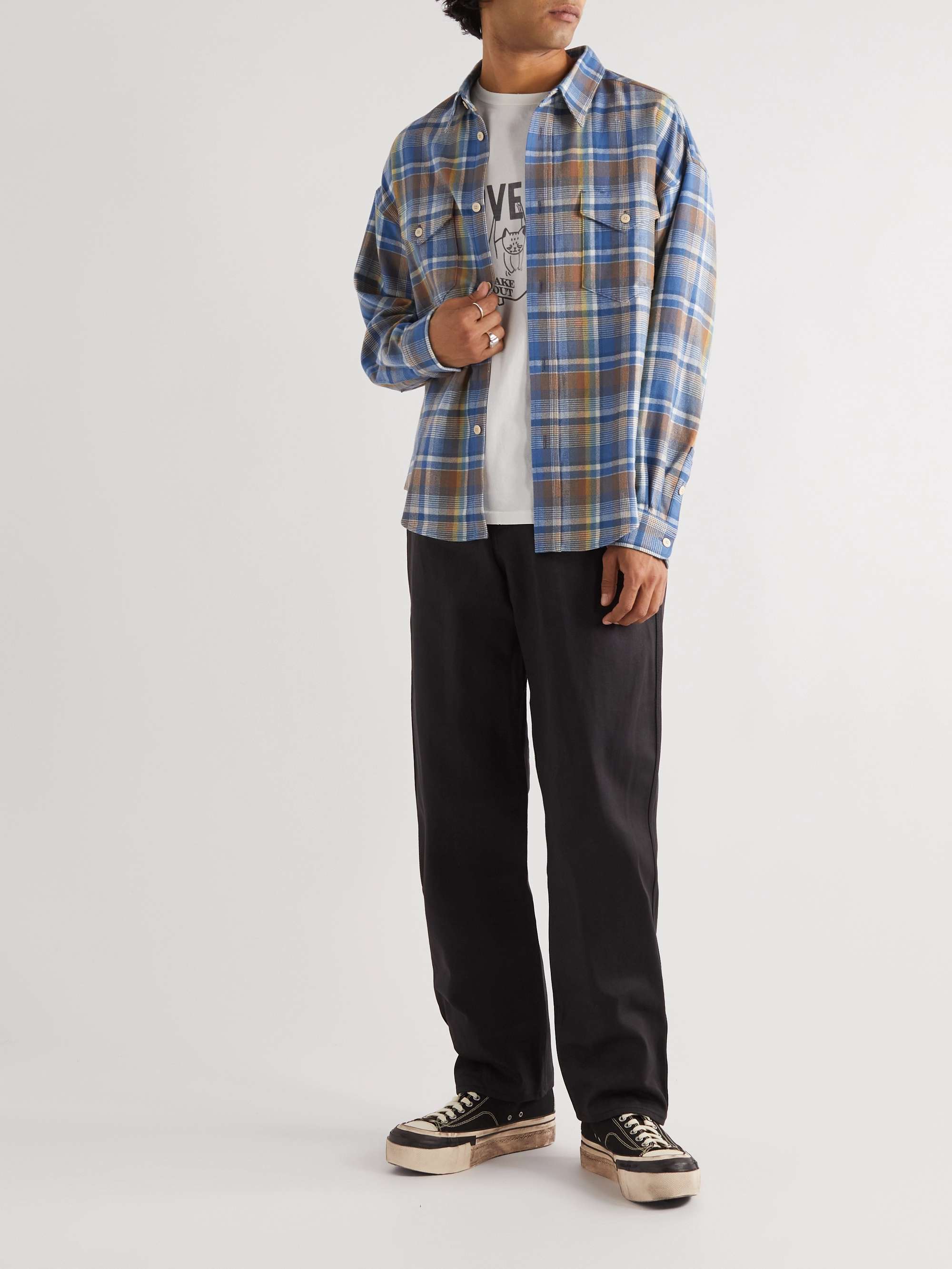 VISVIM Frontier Checked Wool and Linen-Blend Flannel Shirt