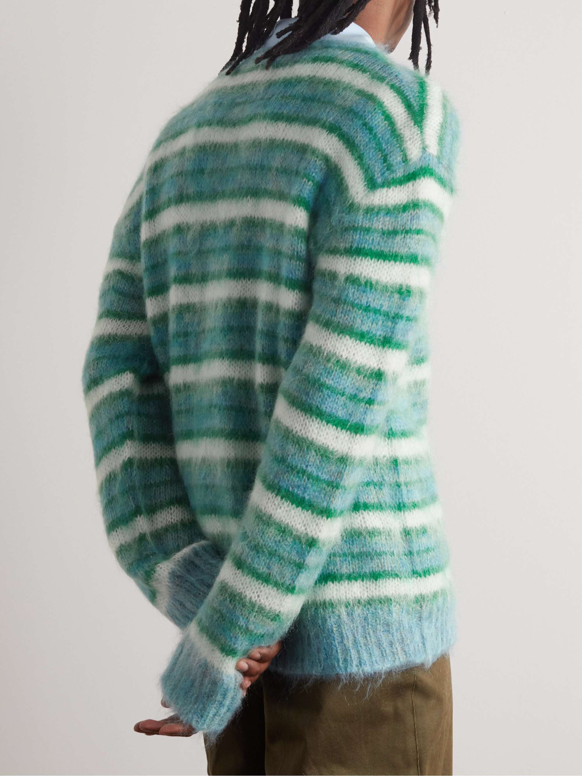 MARNI Striped Mohair-Blend Cardigan for Men | MR PORTER