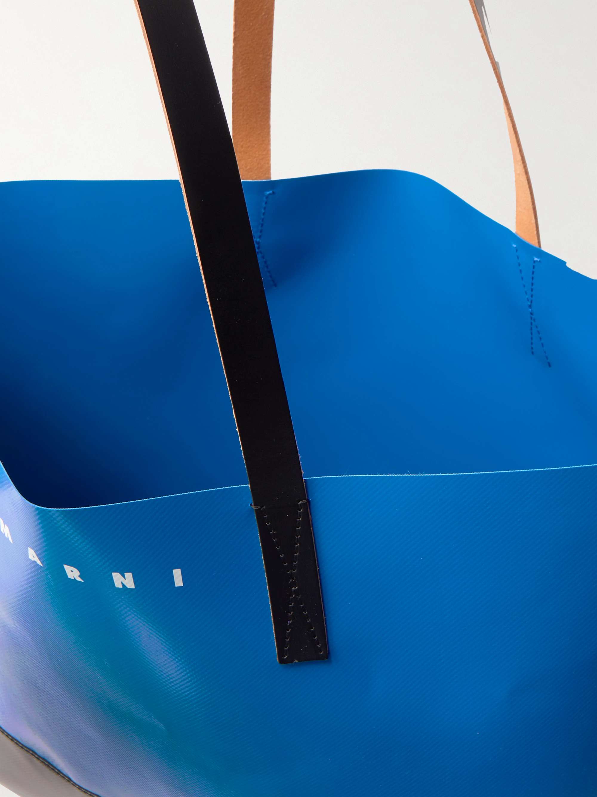 MARNI East/West Colour-Block Leather-Trimmed Shell Tote Bag