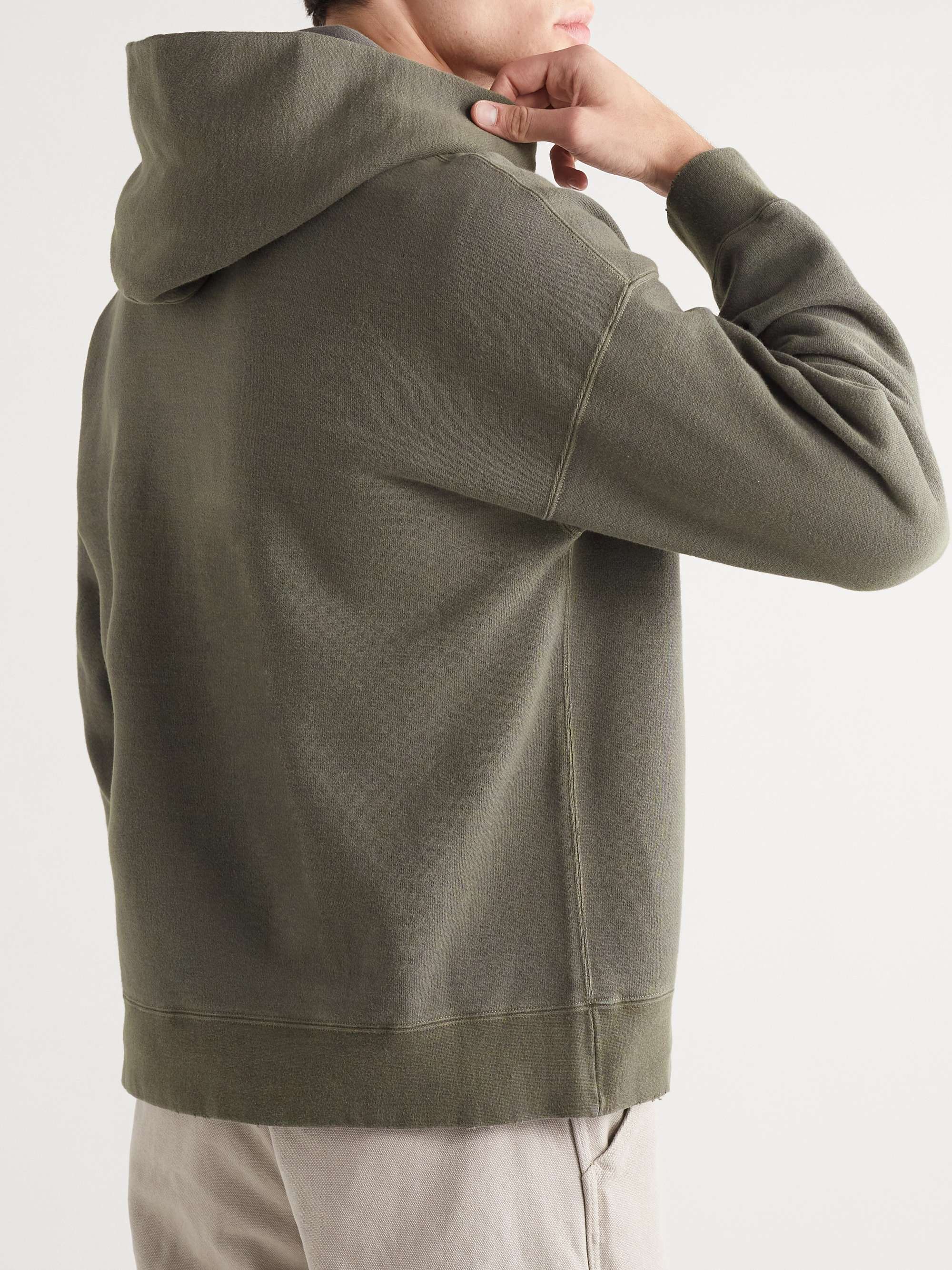 VISVIM Distressed Garment-Dyed Cotton-Jersey Hoodie for Men | MR PORTER