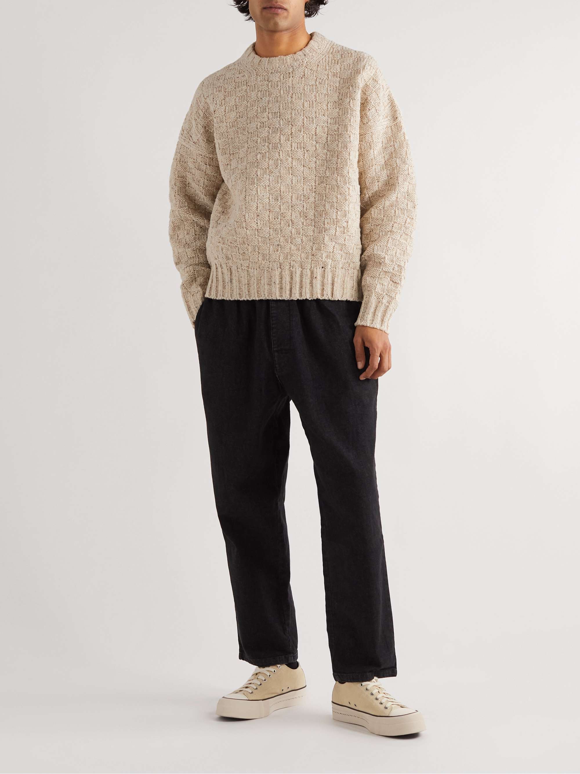 VISVIM Checkerboard Crocheted Wool Sweater for Men | MR PORTER