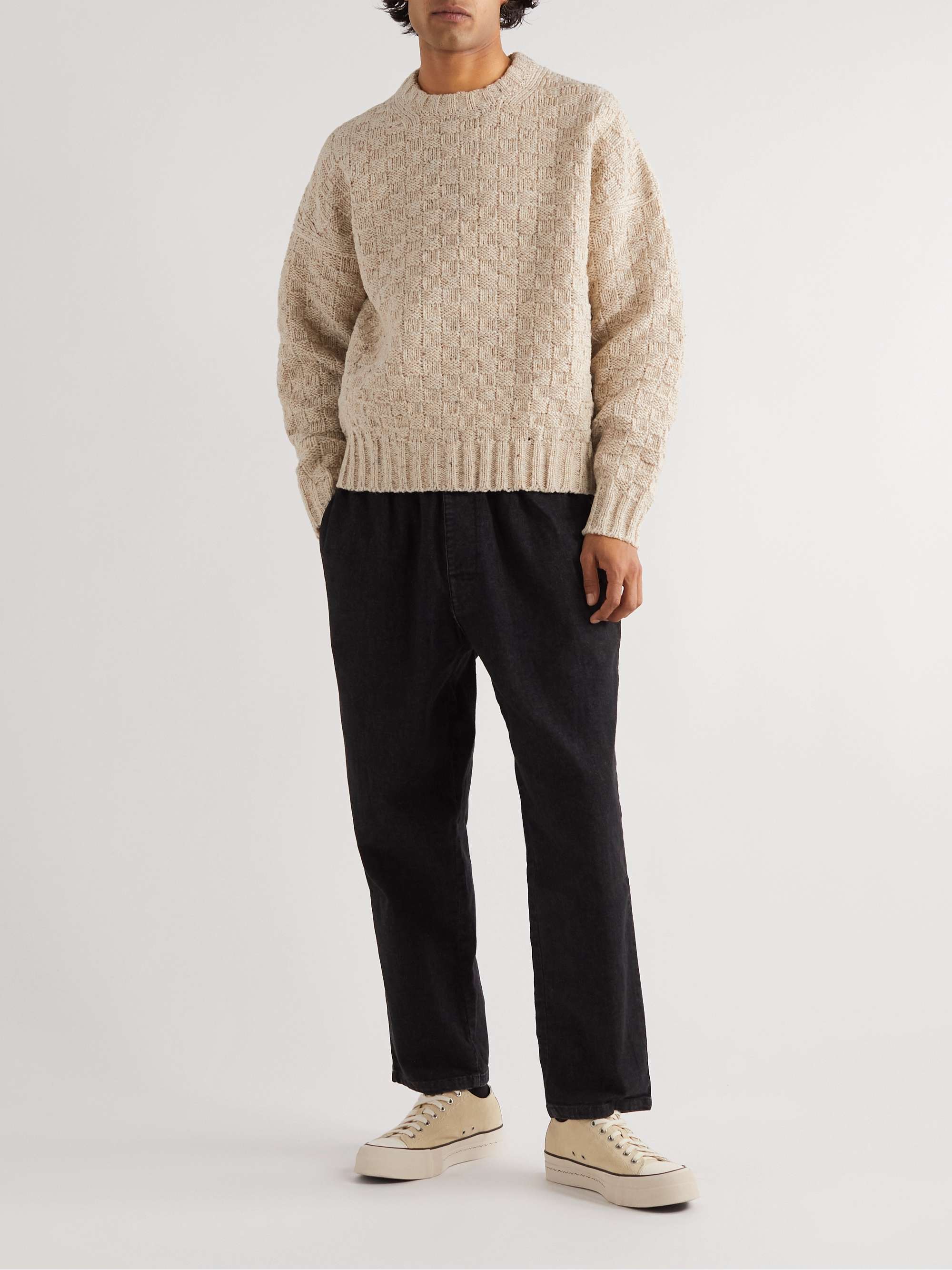 VISVIM Checkerboard Crocheted Wool Sweater for Men MR PORTER