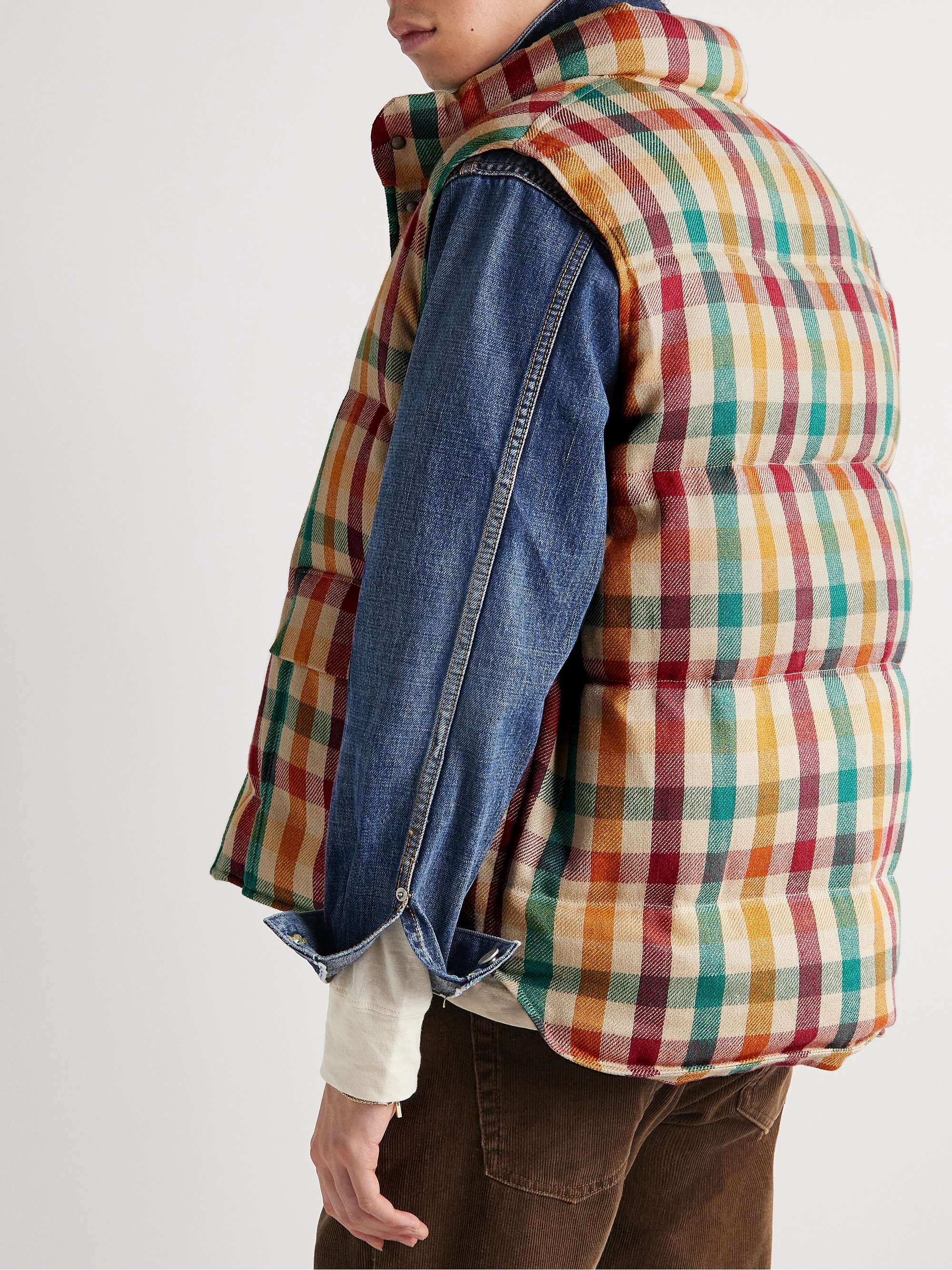 VISVIM Walker Checked Linen and Wool-Blend Gilet