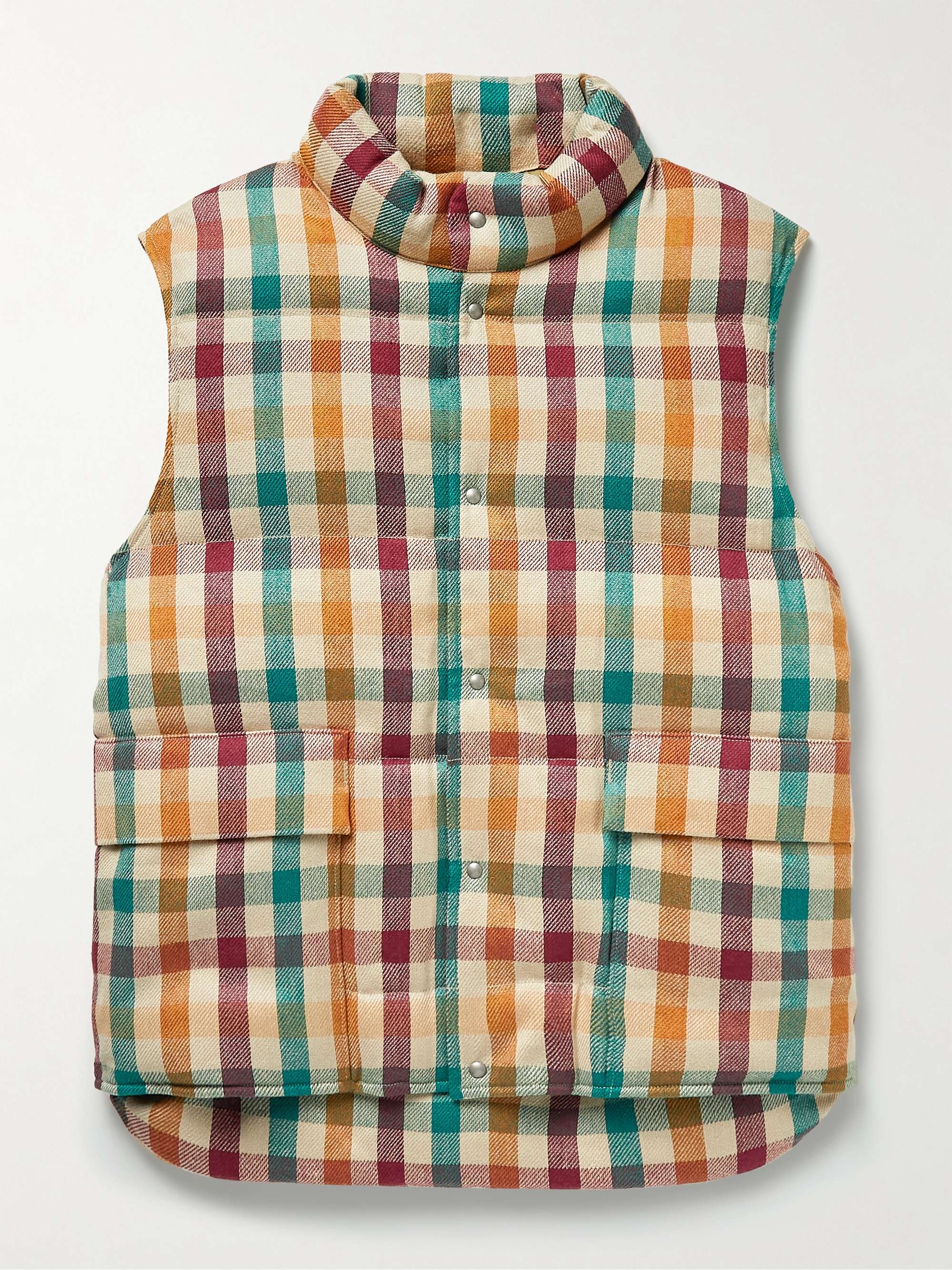 VISVIM Walker Checked Linen and Wool-Blend Gilet for Men