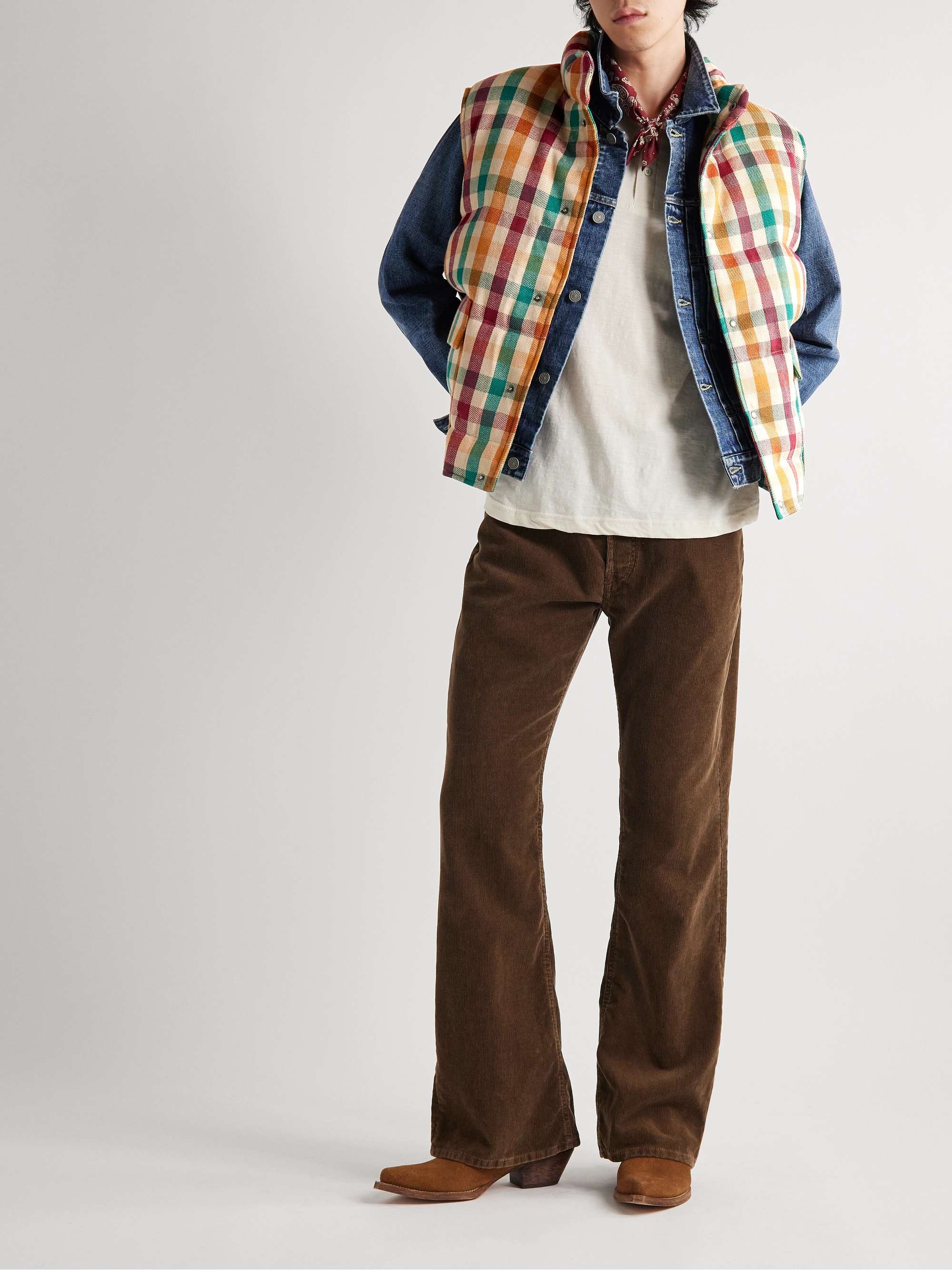 VISVIM Walker Checked Linen and Wool-Blend Gilet