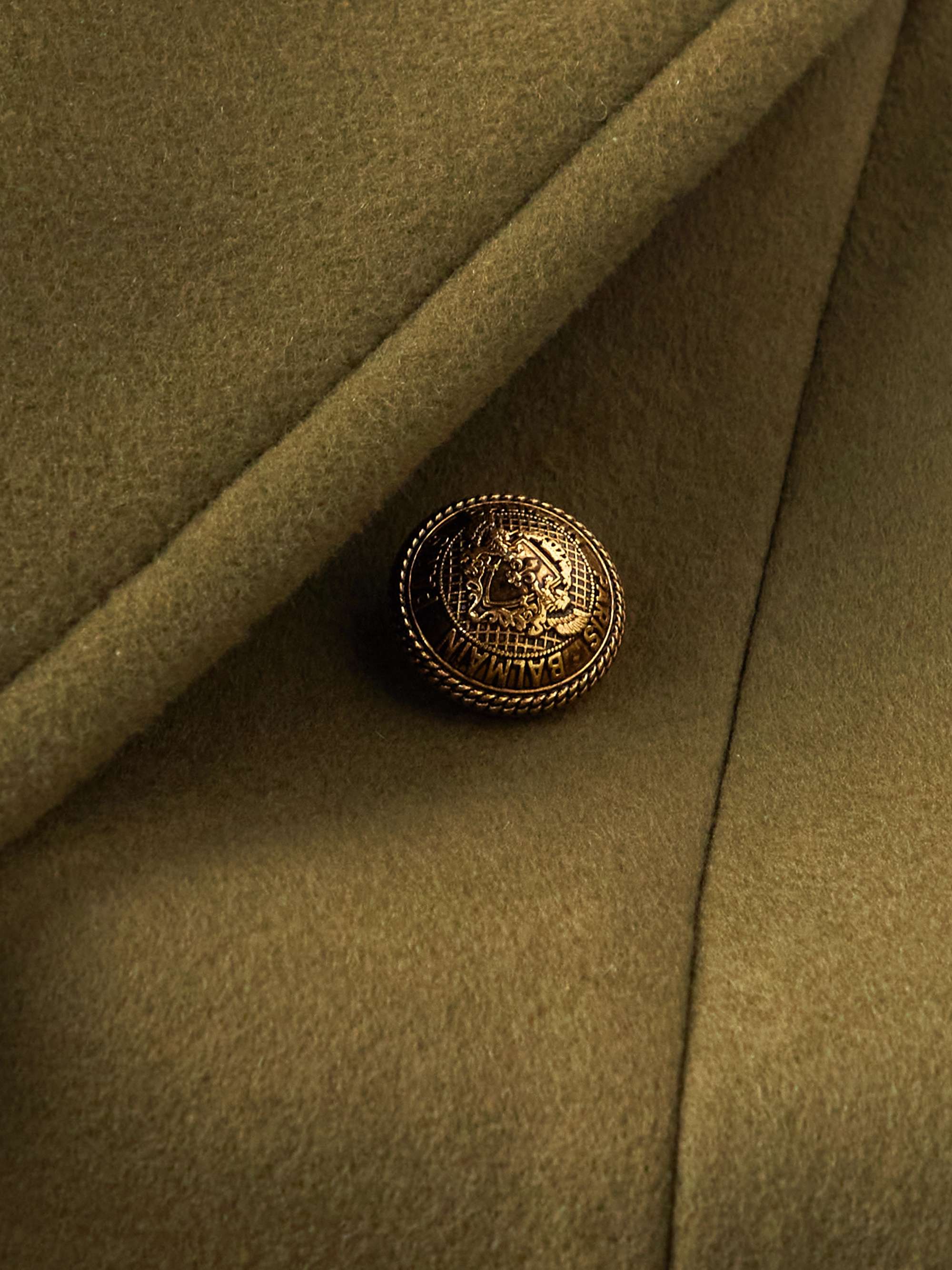 Balmain double-breasted wool coat - Brown