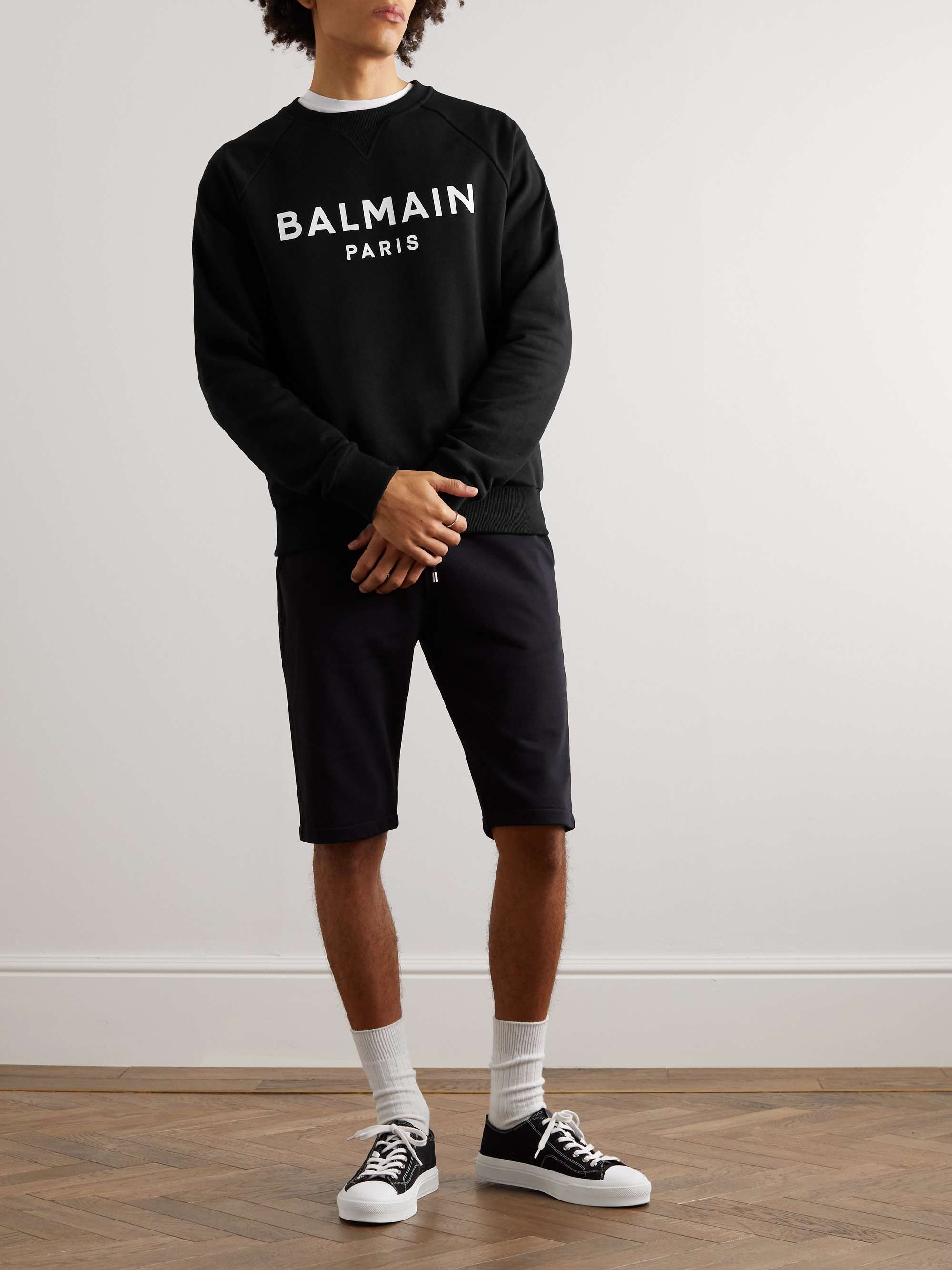 ArvindShops - Balmain pumps printed logo T-shirt - Designer Hoodies for Men