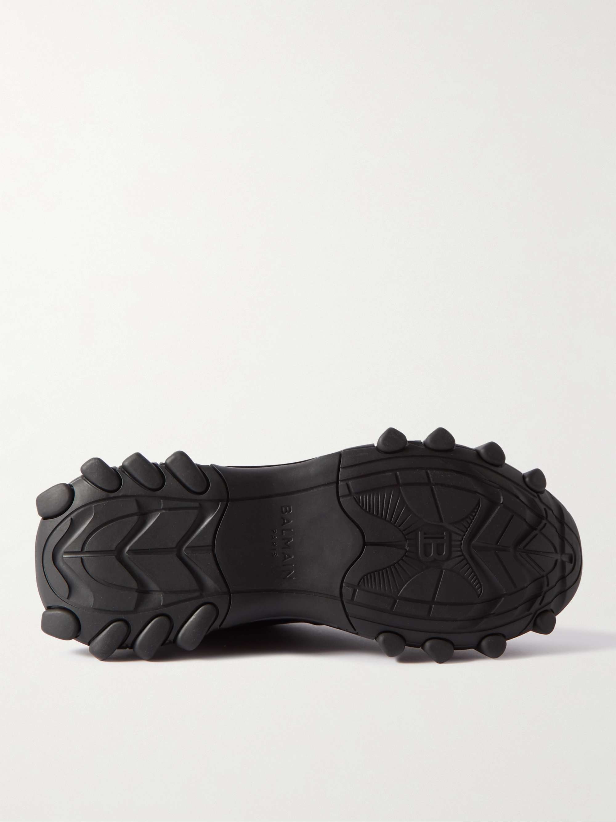 BALMAIN B-East Leather, Suede and Mesh Sneakers
