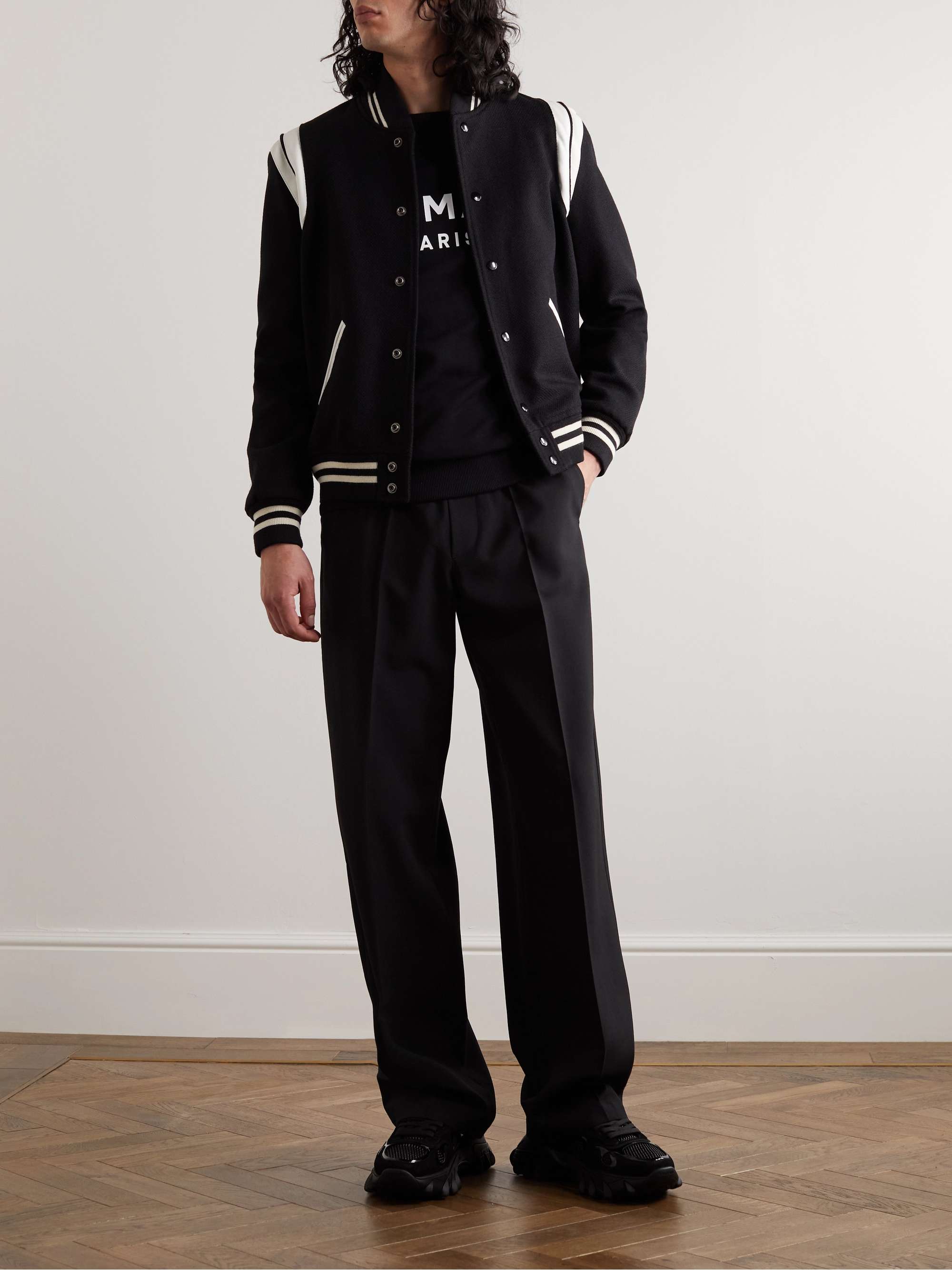 BALMAIN B-East Leather, Suede and Mesh Sneakers