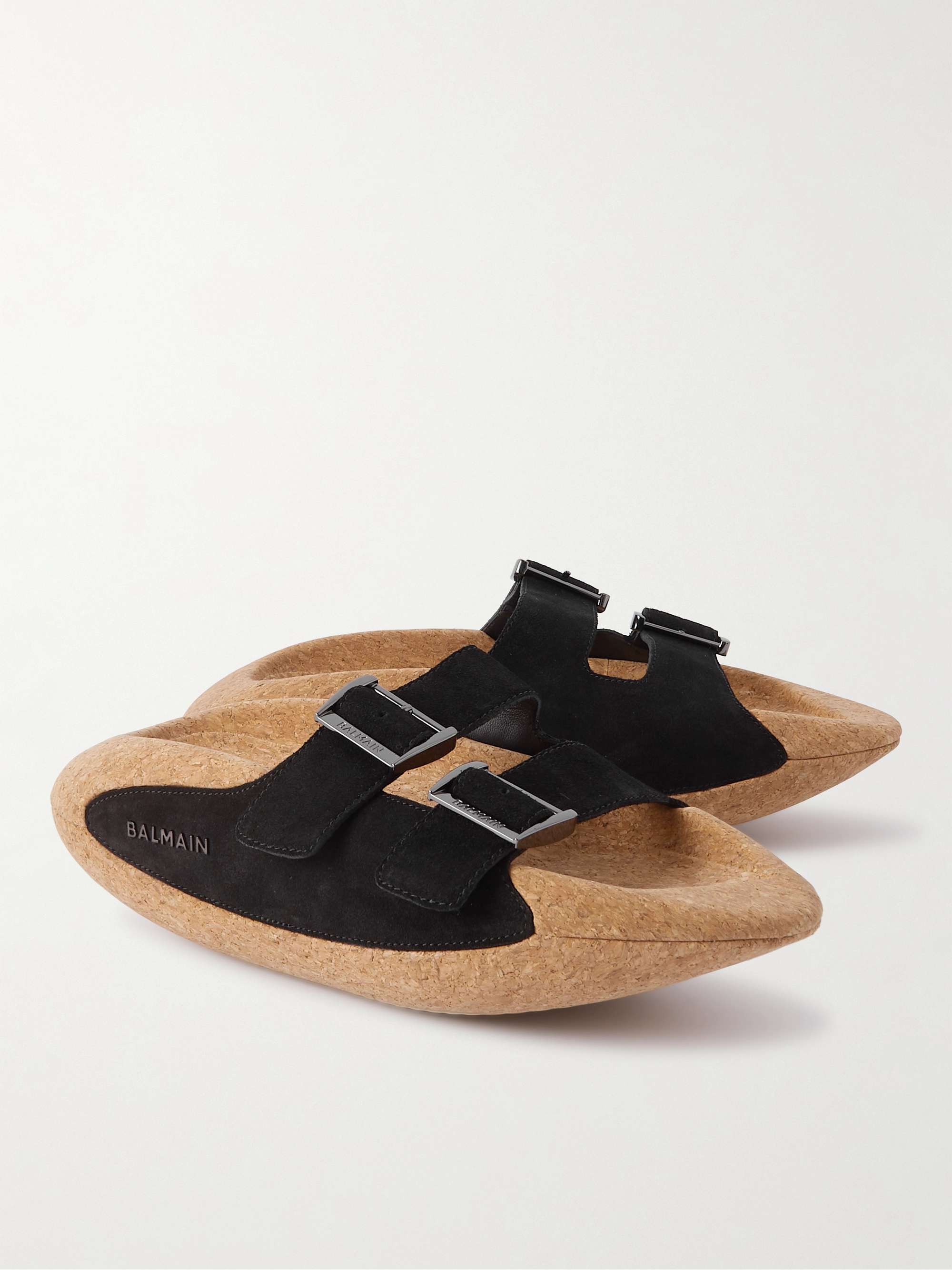 BALMAIN B-It-Puffy Quilted Leather Slides
