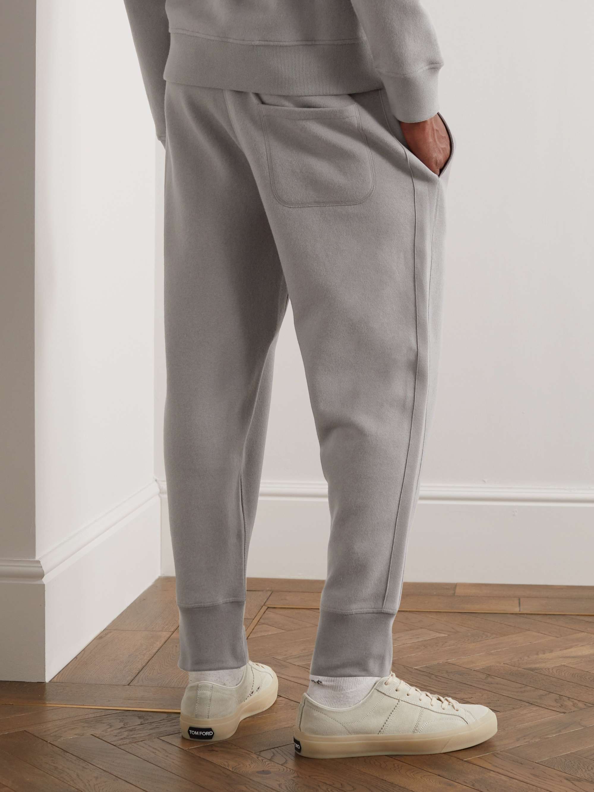 KINGSMAN Tapered Cotton and Cashmere-Blend Jersey Sweatpants