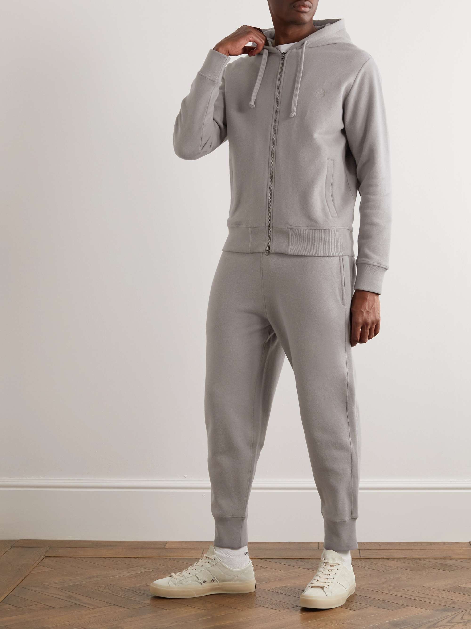 KINGSMAN Tapered Cotton and Cashmere-Blend Jersey Sweatpants