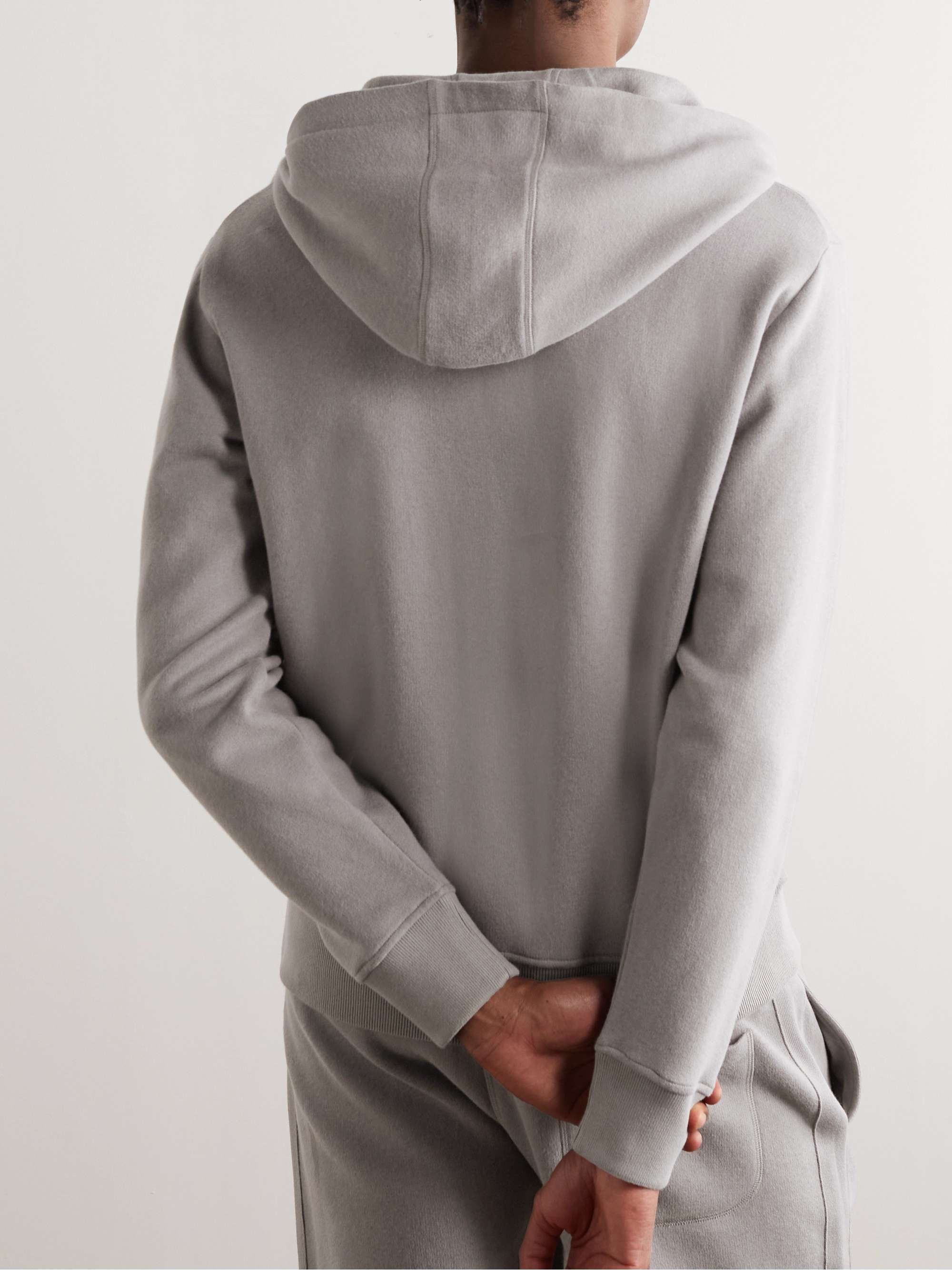 KINGSMAN Cotton and Cashmere-Blend Zip-Up Hoodie