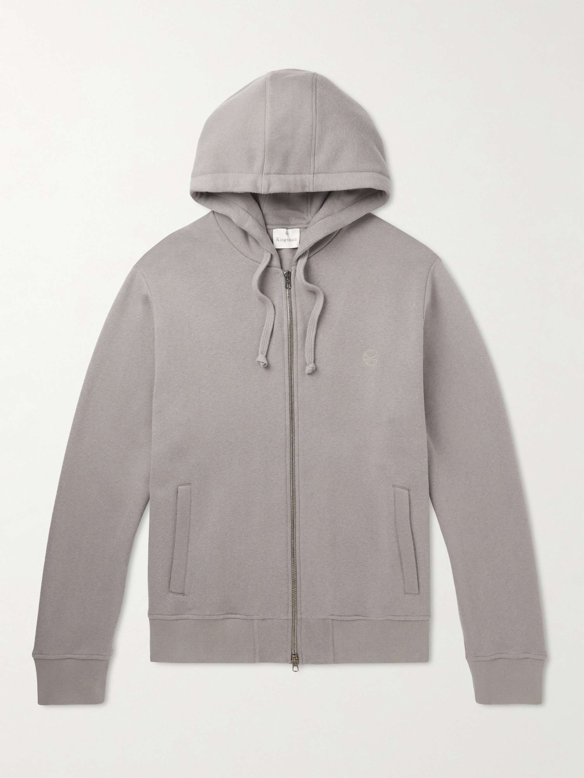 KINGSMAN Cotton and Cashmere-Blend Zip-Up Hoodie